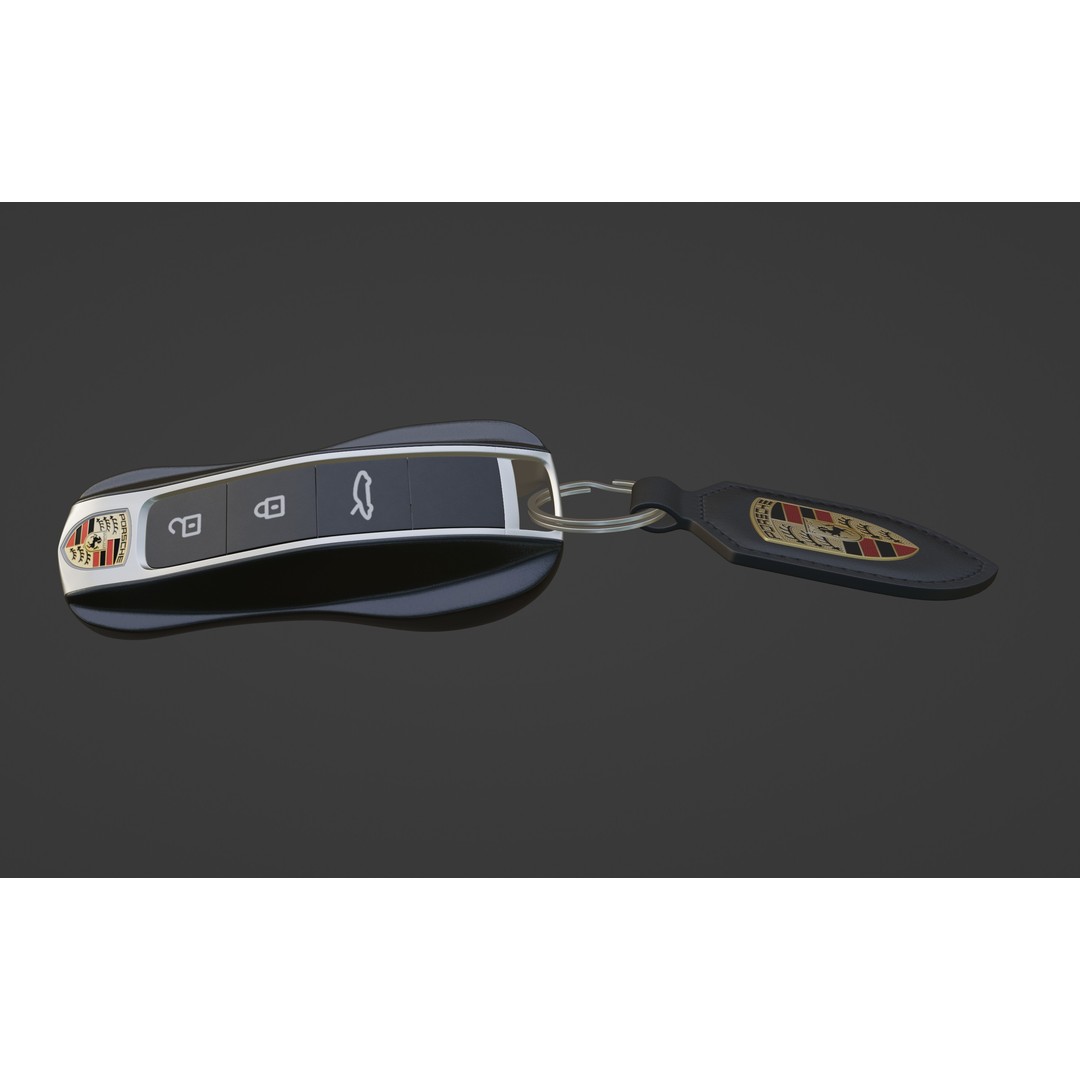 Porsche Car Key 3D Model – Low Poly Game Asset, FBX, OBJ, Blender - View 15