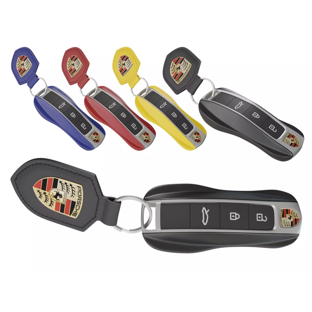 Porsche Car Key 3D Model – Low Poly Game Asset, FBX, OBJ, Blender - View 2