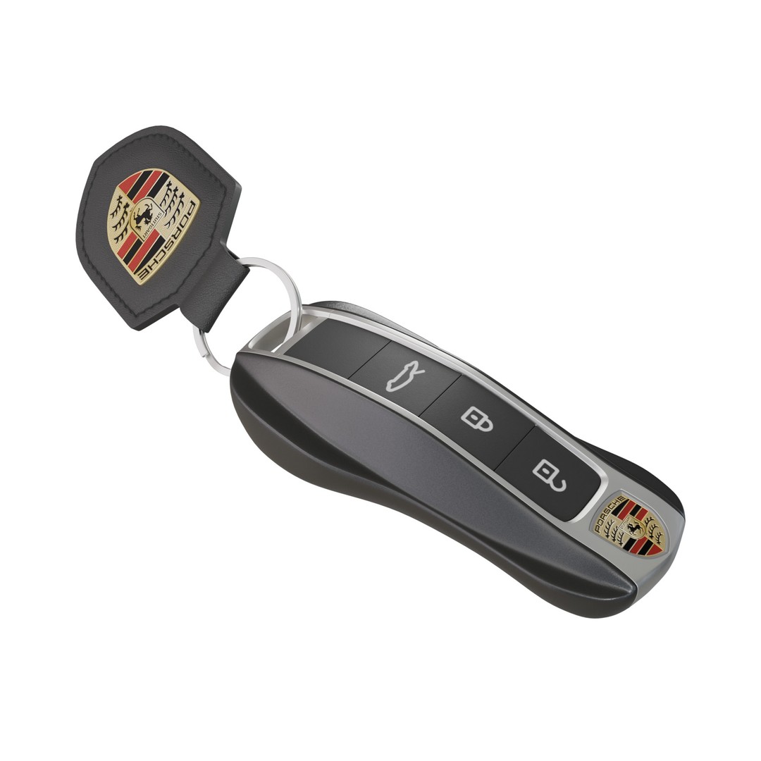 Porsche Car Key 3D Model – Low Poly Game Asset, FBX, OBJ, Blender - View 3