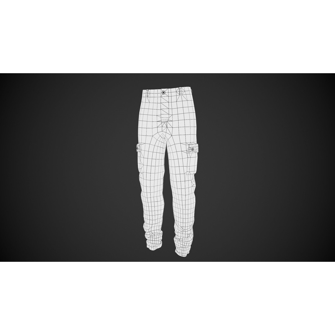 Black Snowboard Pants 3D Model – Low Poly PBR Game Asset, FBX, OBJ - View 18