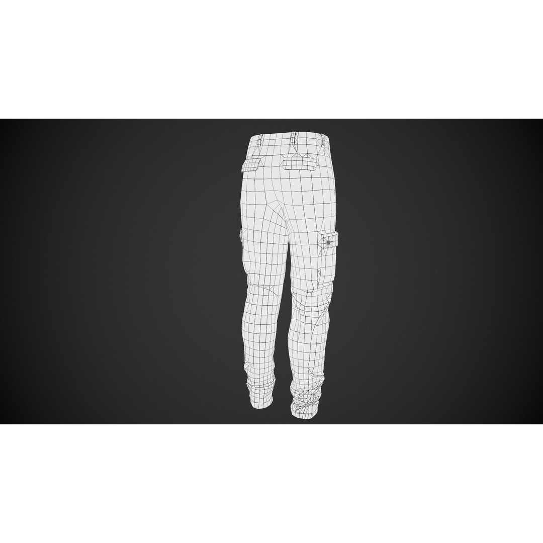 Black Snowboard Pants 3D Model – Low Poly PBR Game Asset, FBX, OBJ - View 21