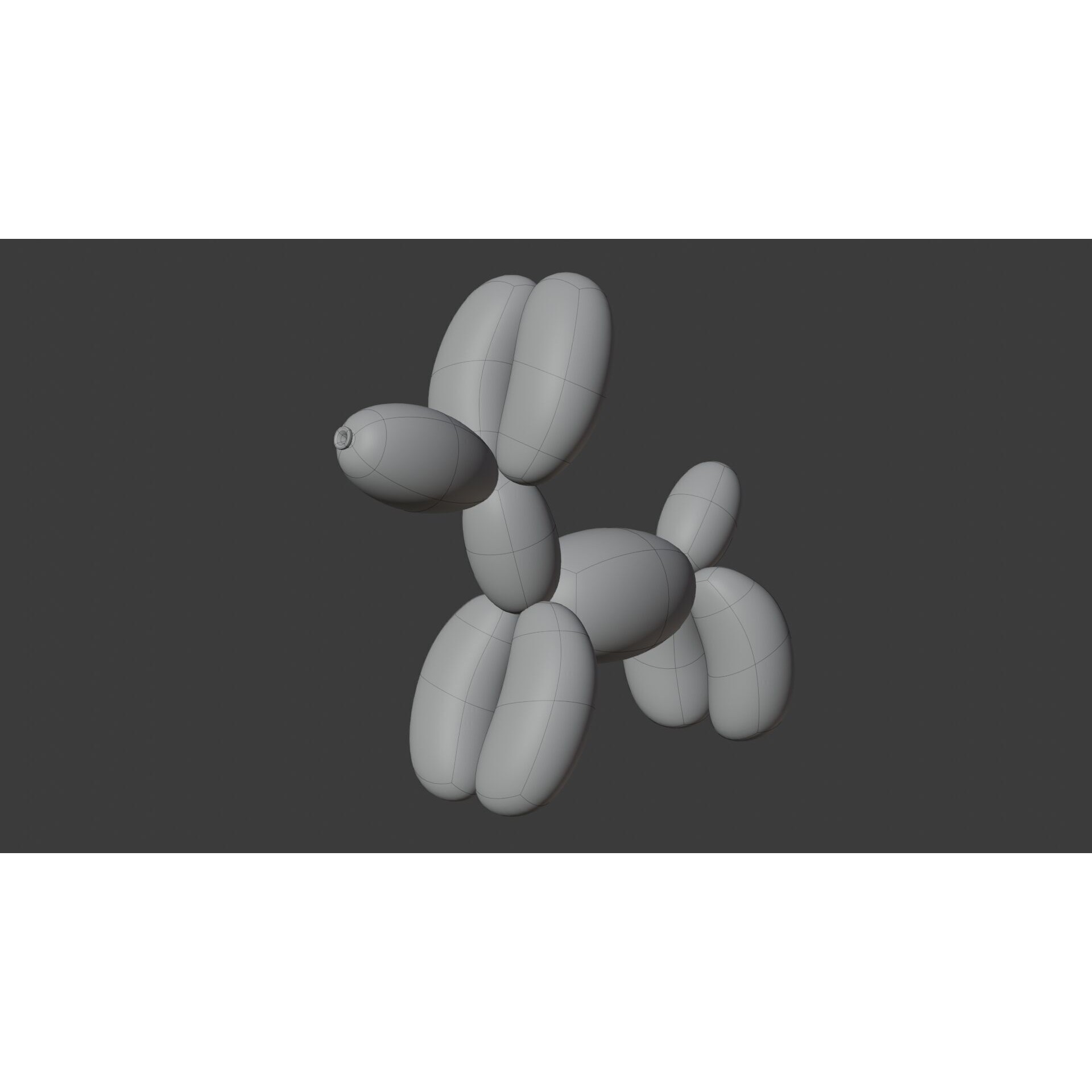 Dog Balloon - Low-Poly Game-Ready 3D Model - View 12