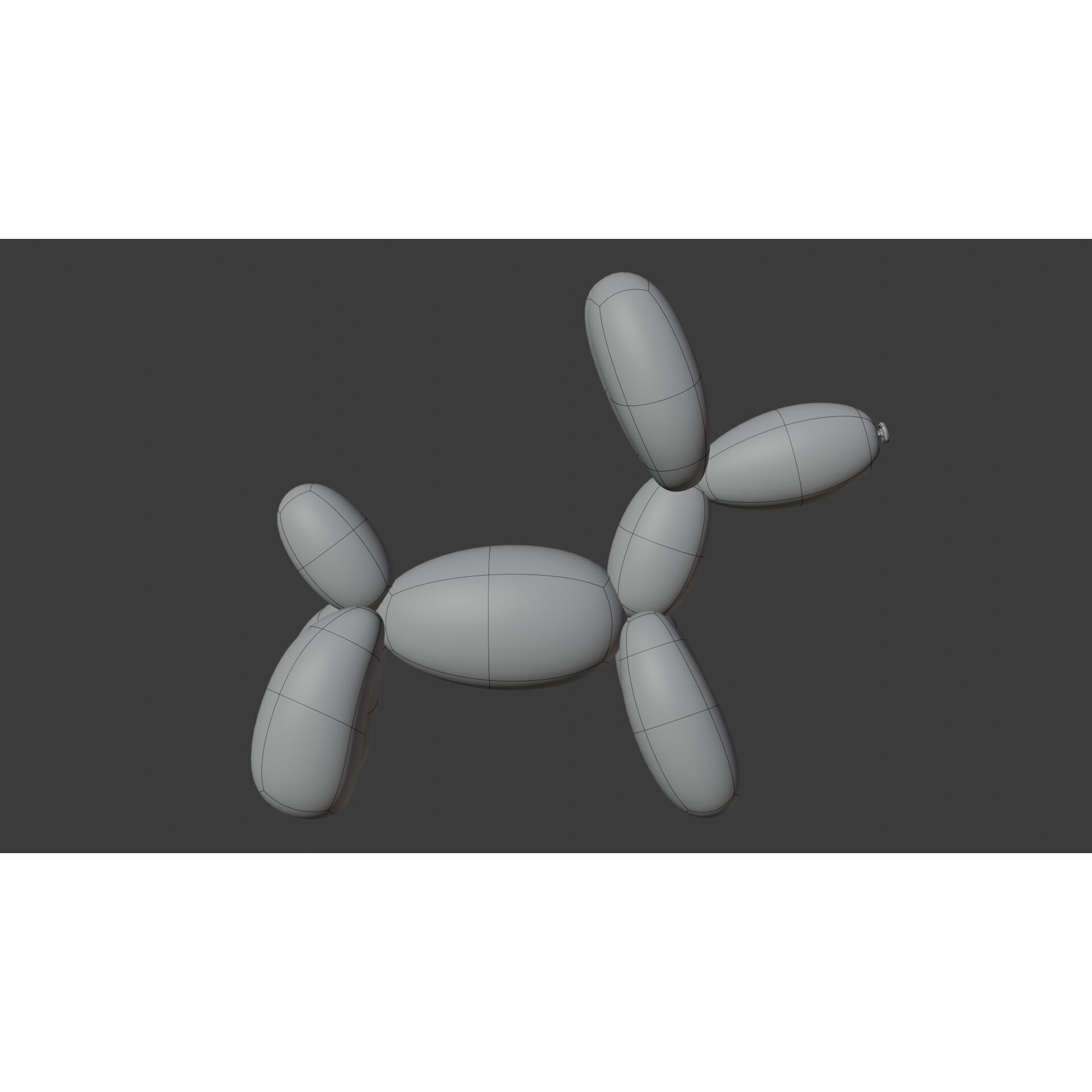 Dog Balloon - Low-Poly Game-Ready 3D Model - View 15