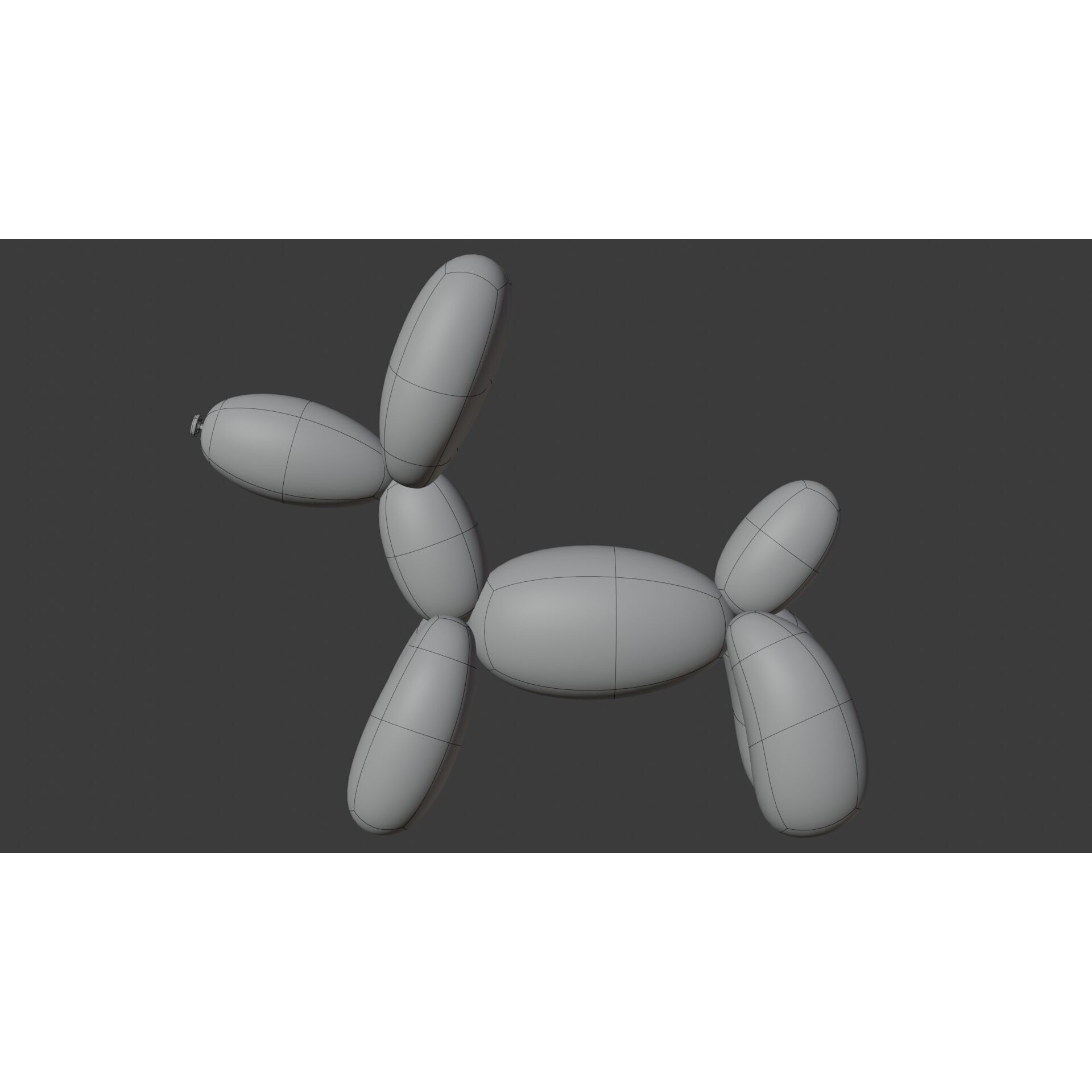 Dog Balloon - Low-Poly Game-Ready 3D Model - View 17