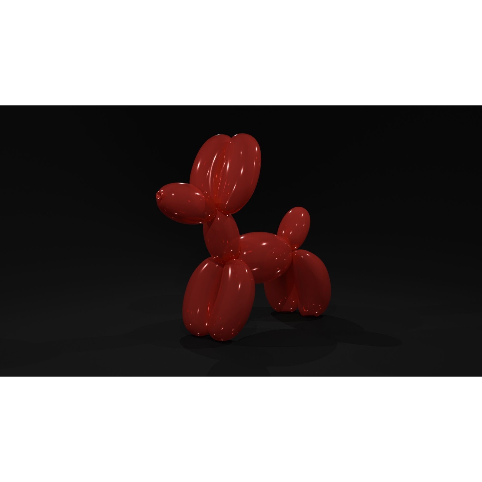 Dog Balloon - Low-Poly Game-Ready 3D Model - View 4