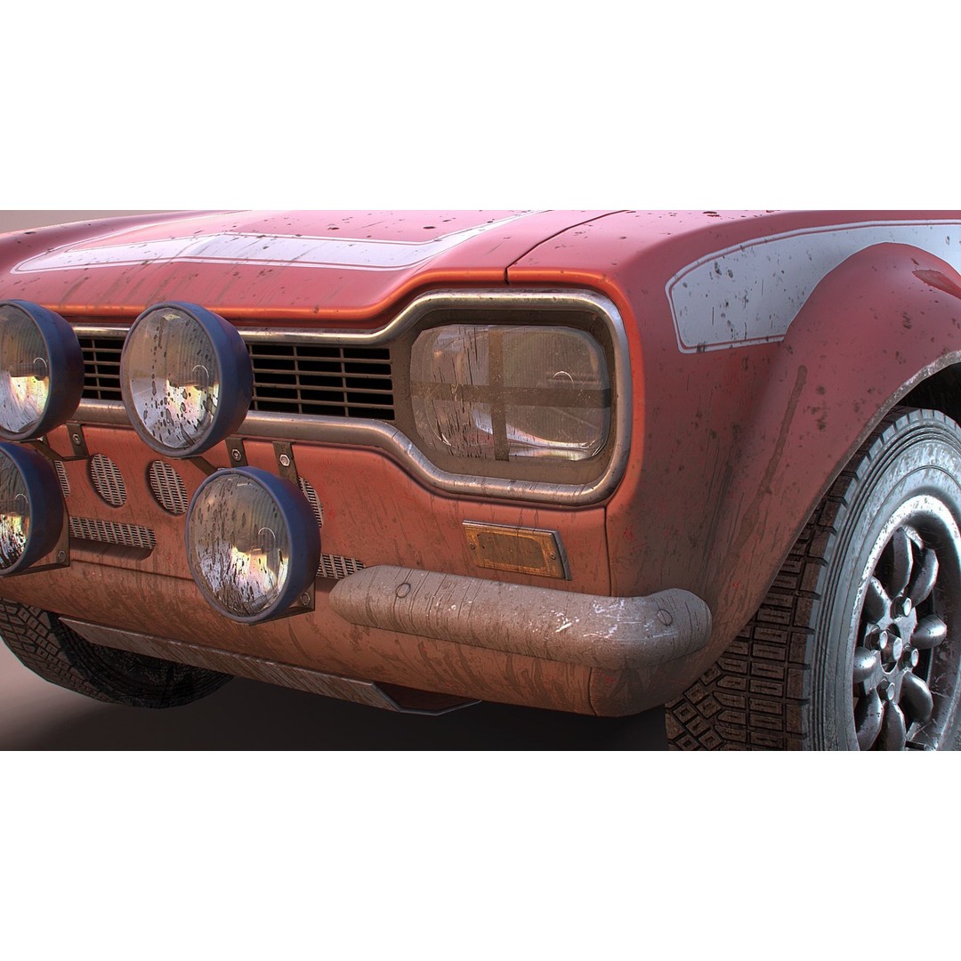 Retro Derby Car 3D Model – Low Poly Vehicle with Interior, FBX - View 15