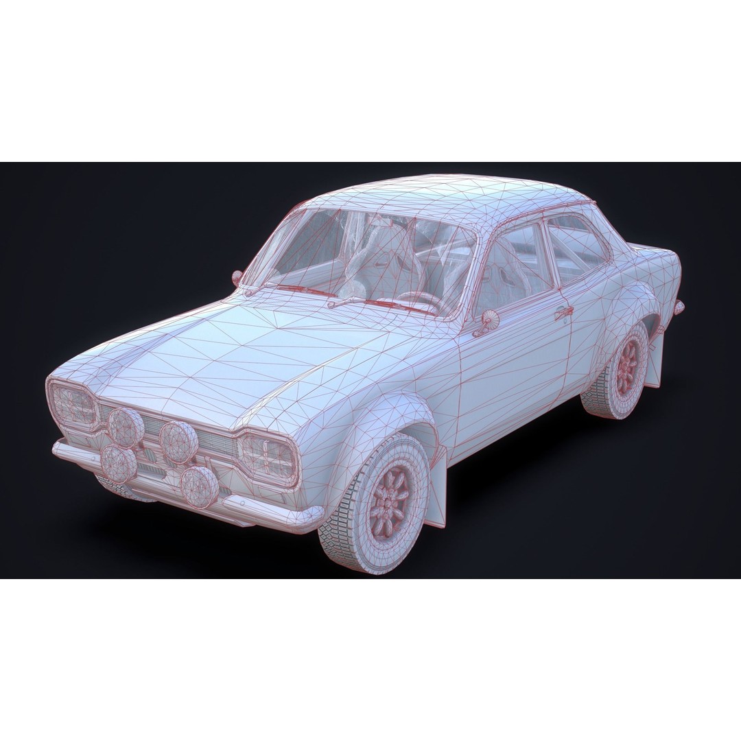 Retro Derby Car 3D Model – Low Poly Vehicle with Interior, FBX - View 16