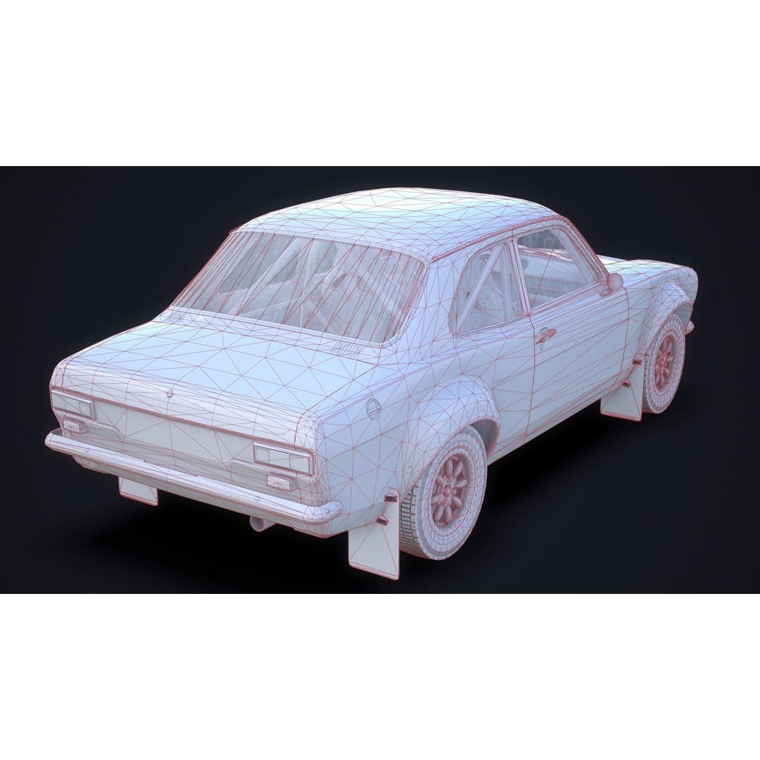 Retro Derby Car 3D Model – Low Poly Vehicle with Interior, FBX - View 17