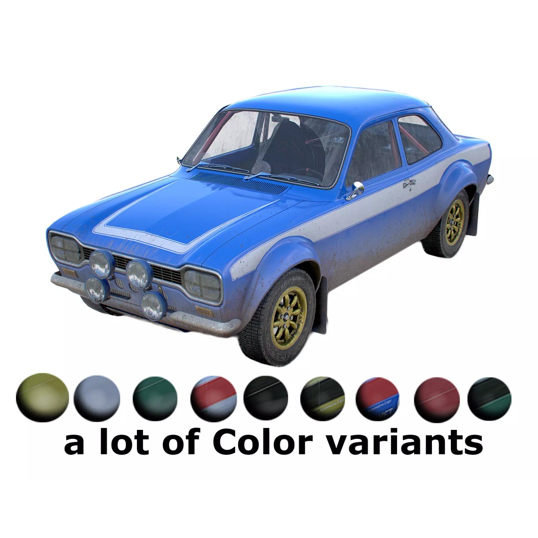 Retro Derby Car 3D Model – Low Poly Vehicle with Interior, FBX - View 2