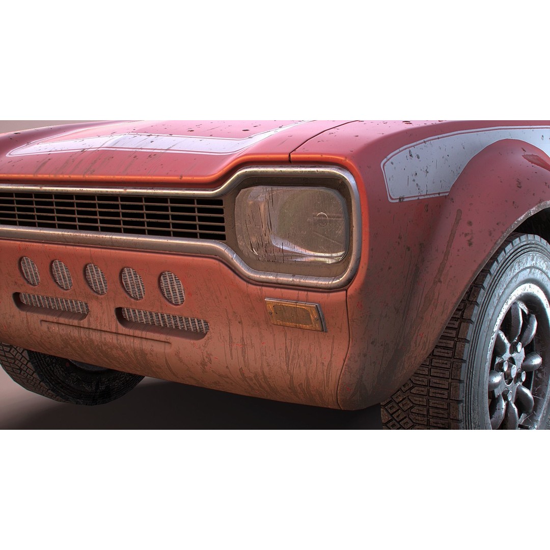 Retro Derby Car 3D Model – Low Poly Vehicle with Interior, FBX - View 20