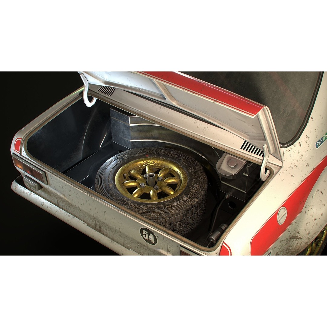 Retro Derby Car 3D Model – Low Poly Vehicle with Interior, FBX - View 22