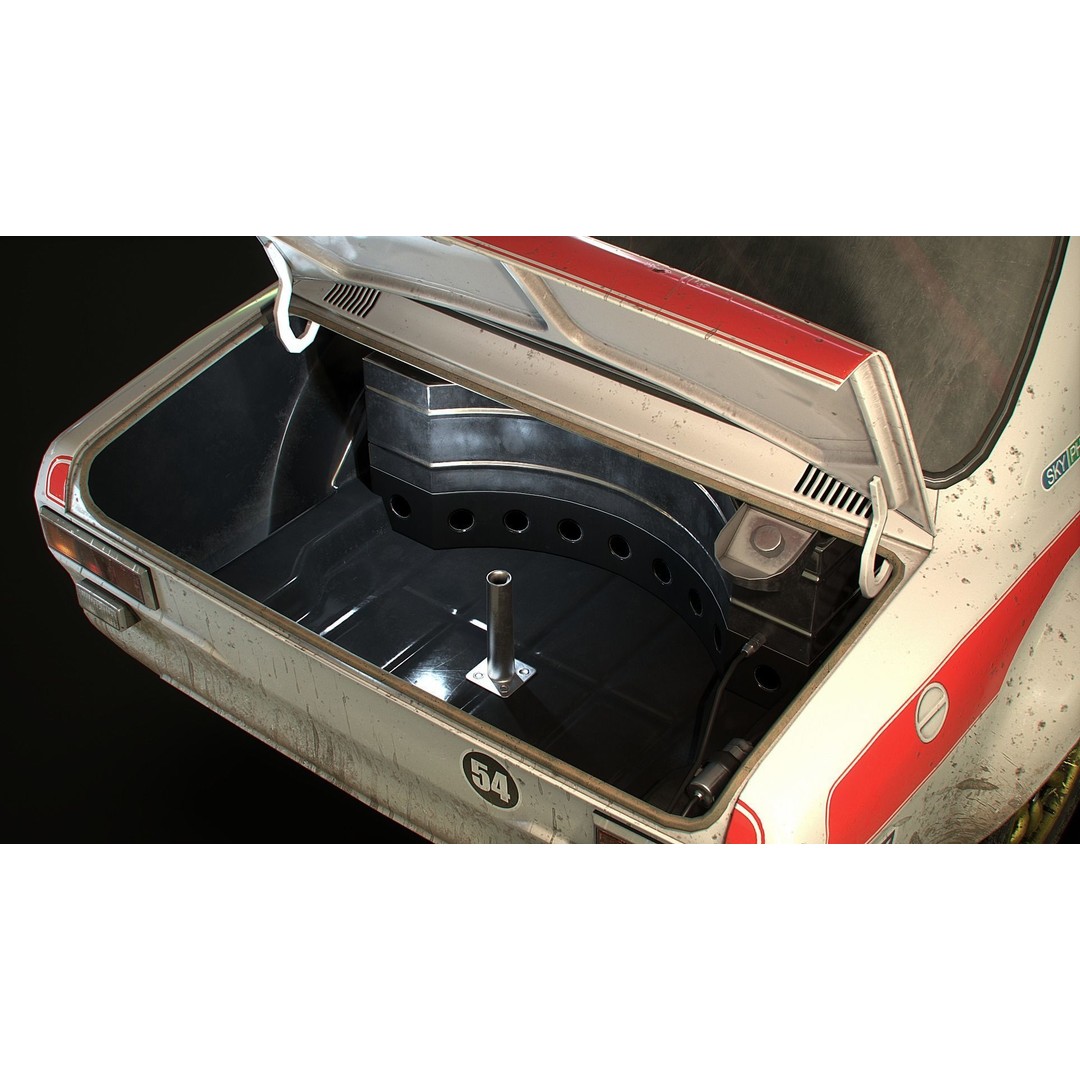 Retro Derby Car 3D Model – Low Poly Vehicle with Interior, FBX - View 23