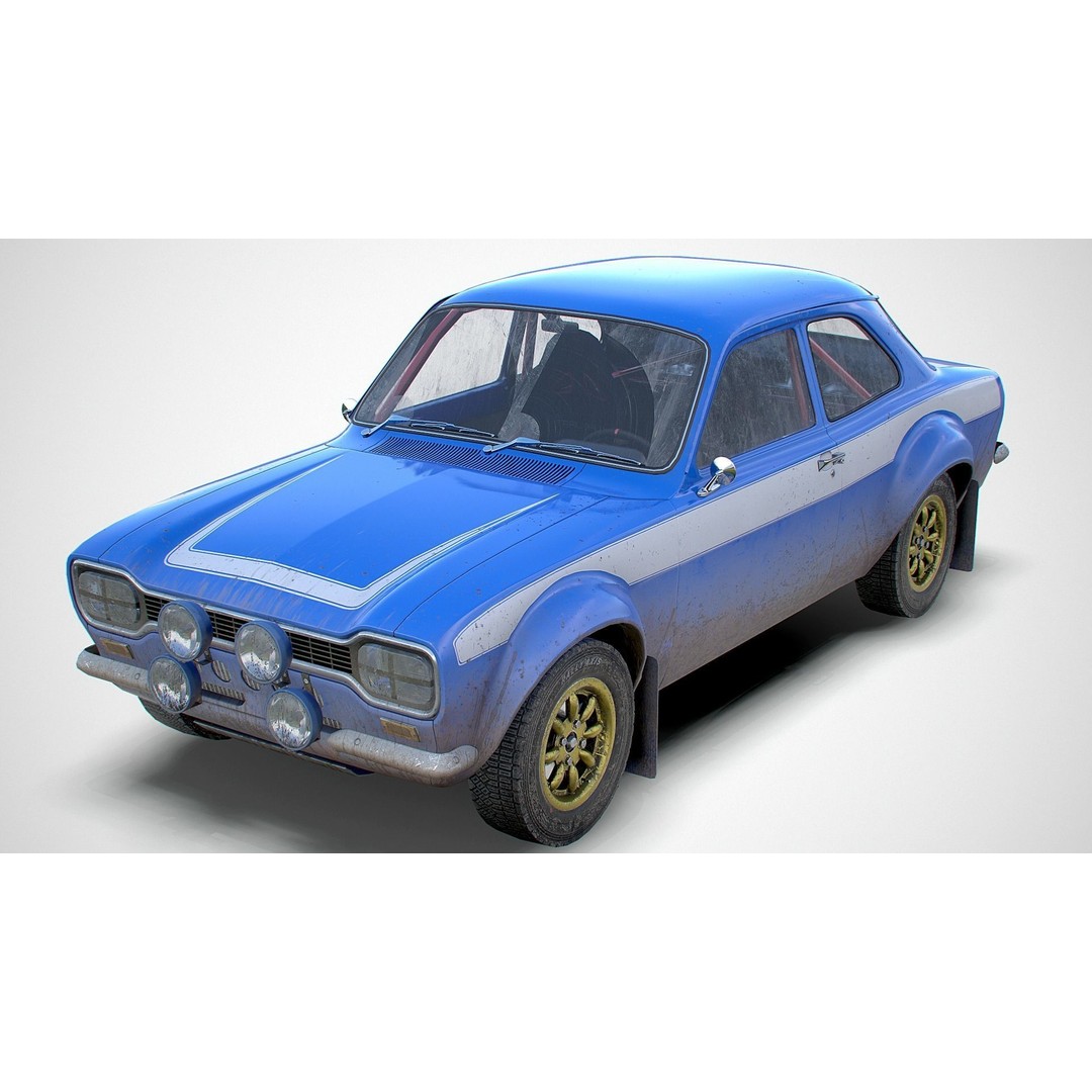 Retro Derby Car 3D Model – Low Poly Vehicle with Interior, FBX - View 3