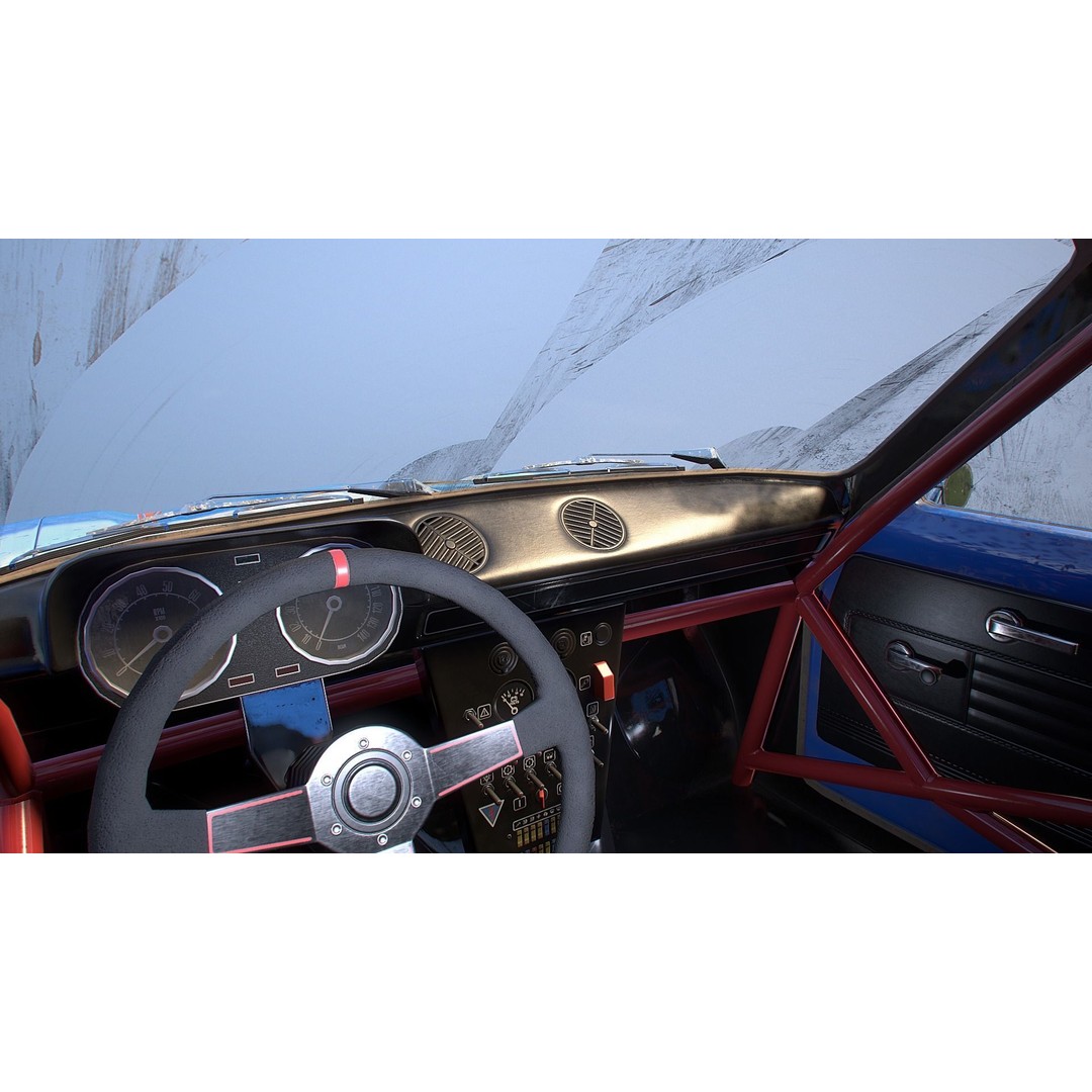 Retro Derby Car 3D Model – Low Poly Vehicle with Interior, FBX - View 5