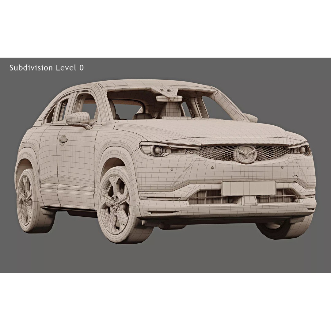 2021 Mazda MX-30 3D Model – High Poly SUV with Interior, FBX & OBJ - View 17