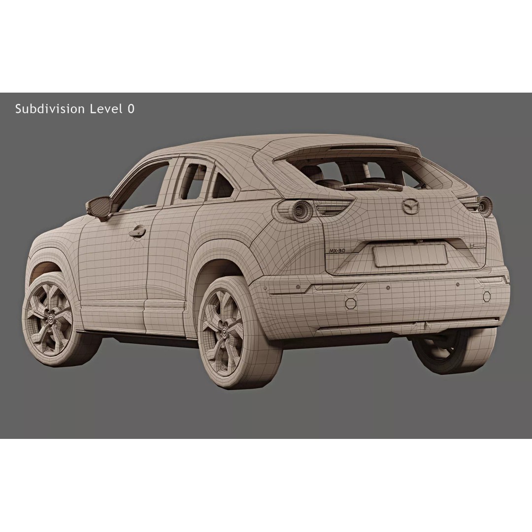 2021 Mazda MX-30 3D Model – High Poly SUV with Interior, FBX & OBJ - View 18