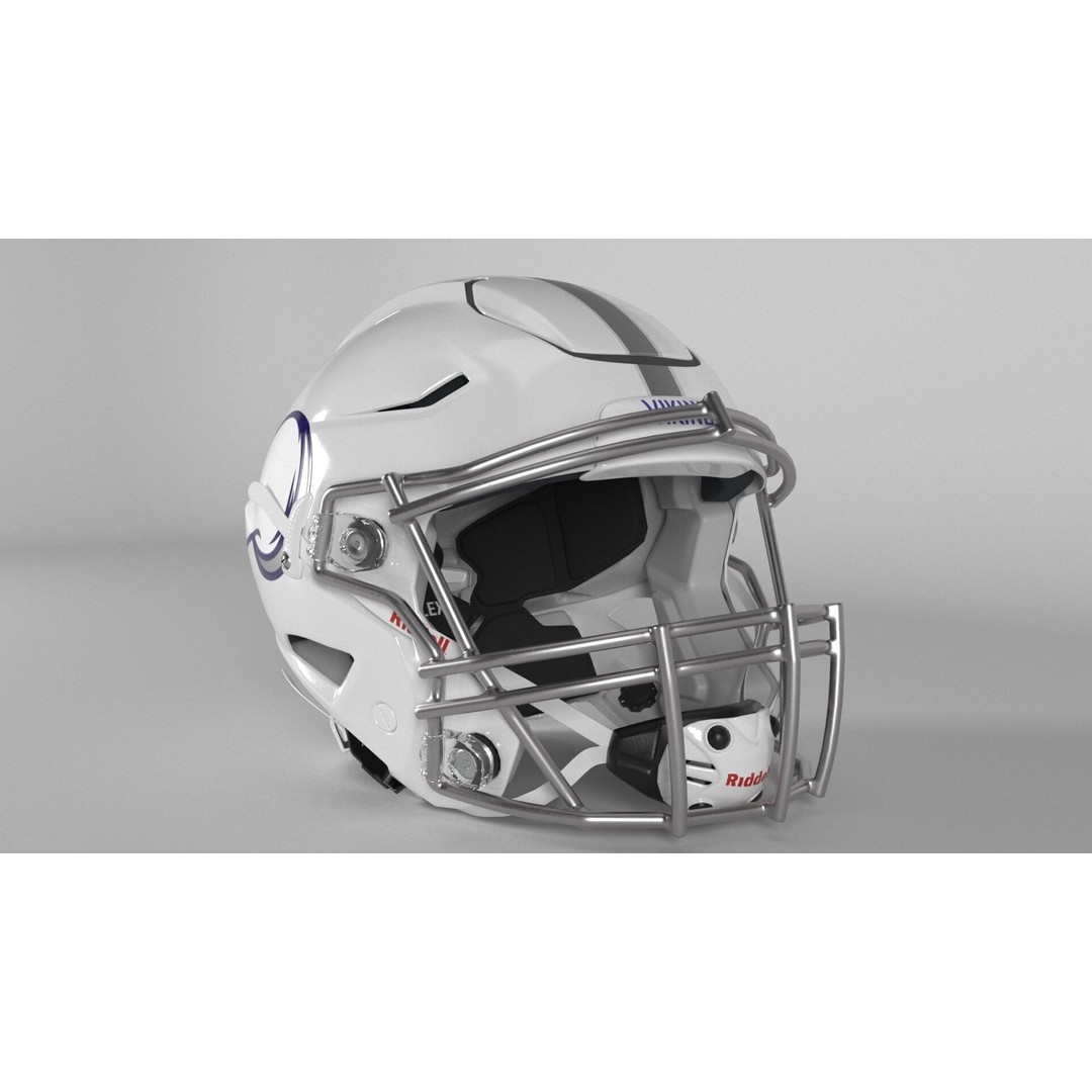 Minnesota Vikings Helmet 3D Model – PBR Game-Ready Asset, FBX, OBJ - View 3