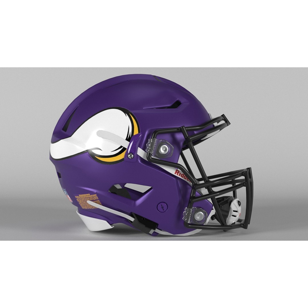 Minnesota Vikings Helmet 3D Model – PBR Game-Ready Asset, FBX, OBJ - View 4