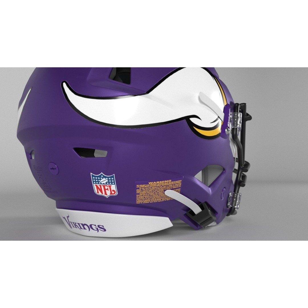 Minnesota Vikings Helmet 3D Model – PBR Game-Ready Asset, FBX, OBJ - View 5