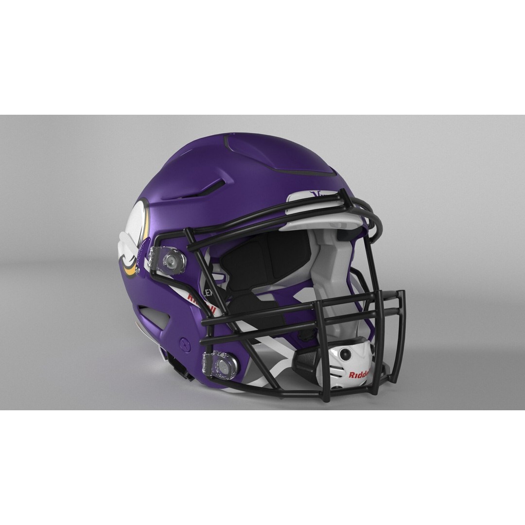 Minnesota Vikings Helmet 3D Model – PBR Game-Ready Asset, FBX, OBJ - View 6