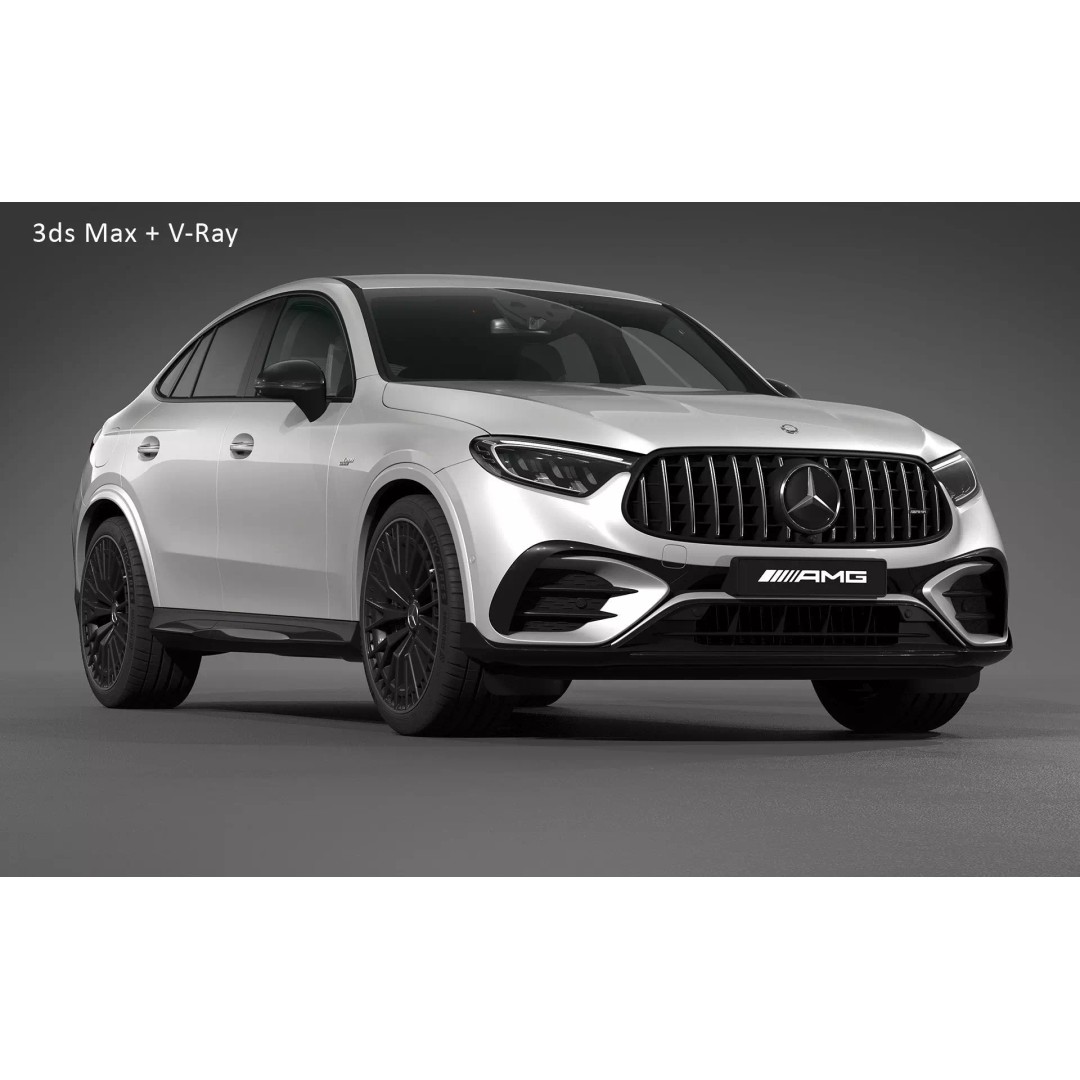2024 Mercedes-Benz GLC 43 AMG Coupe 3D Model – High Poly Game-Ready Asset, FBX - View 27