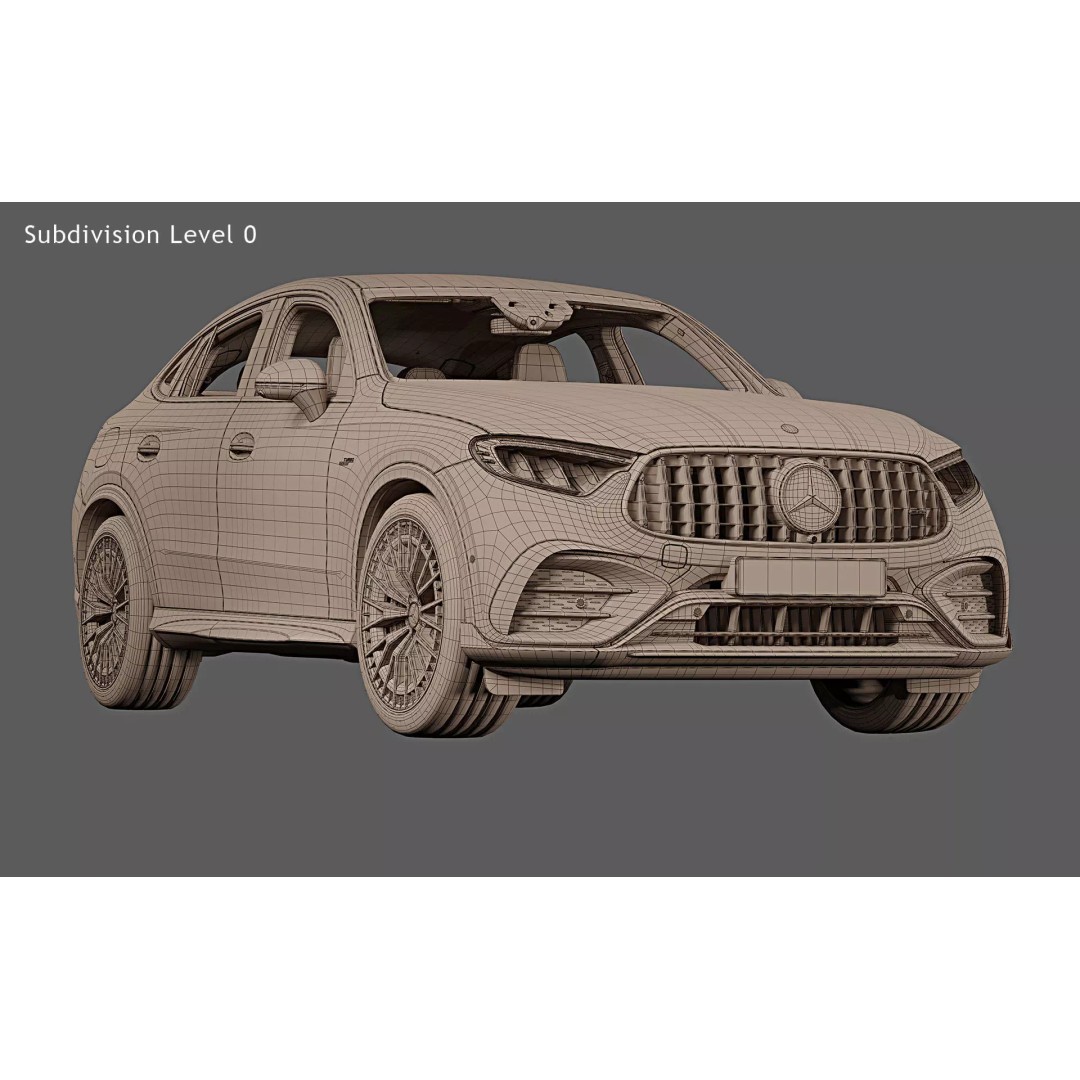 2024 Mercedes-Benz GLC 43 AMG Coupe 3D Model – High Poly Game-Ready Asset, FBX - View 28