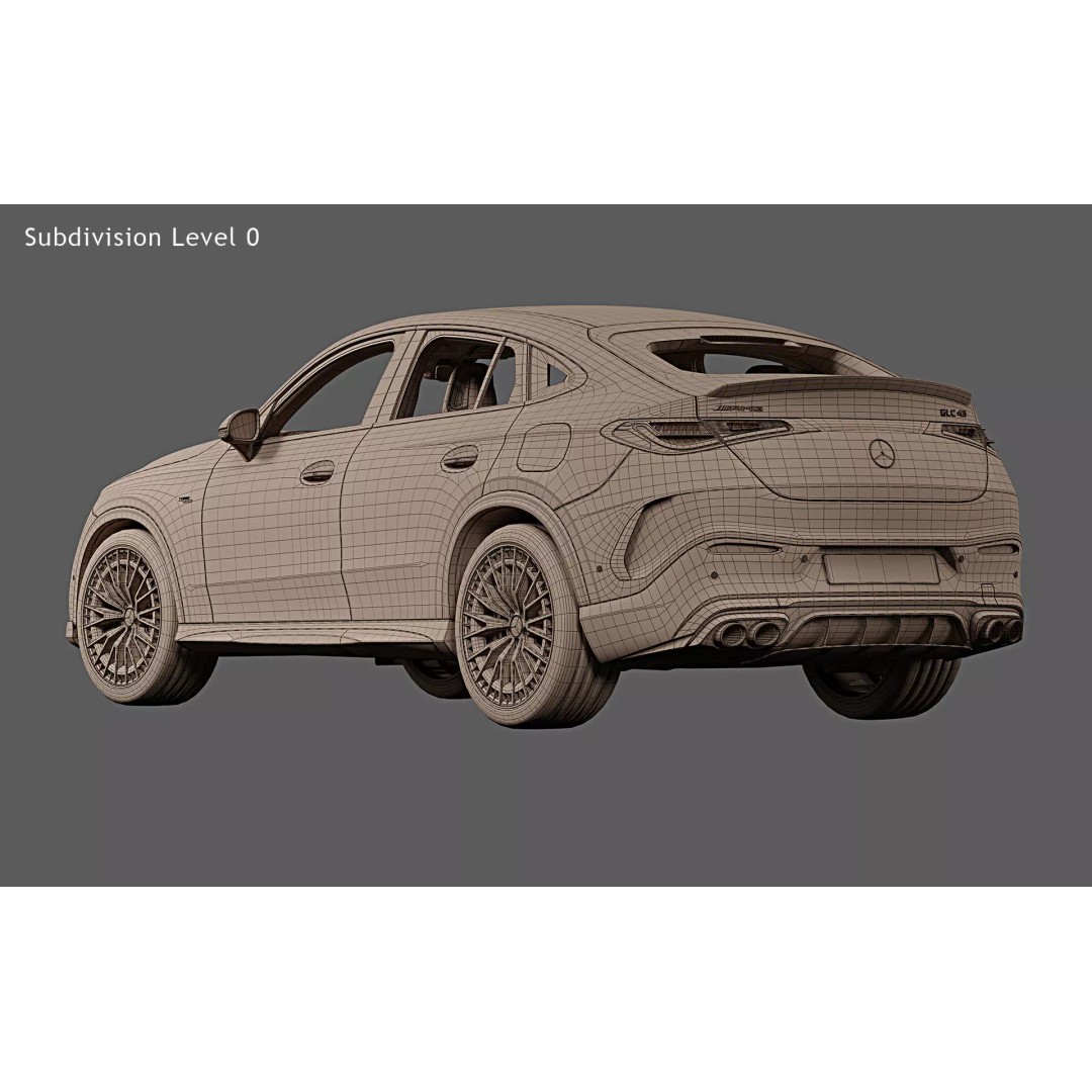 2024 Mercedes-Benz GLC 43 AMG Coupe 3D Model – High Poly Game-Ready Asset, FBX - View 29