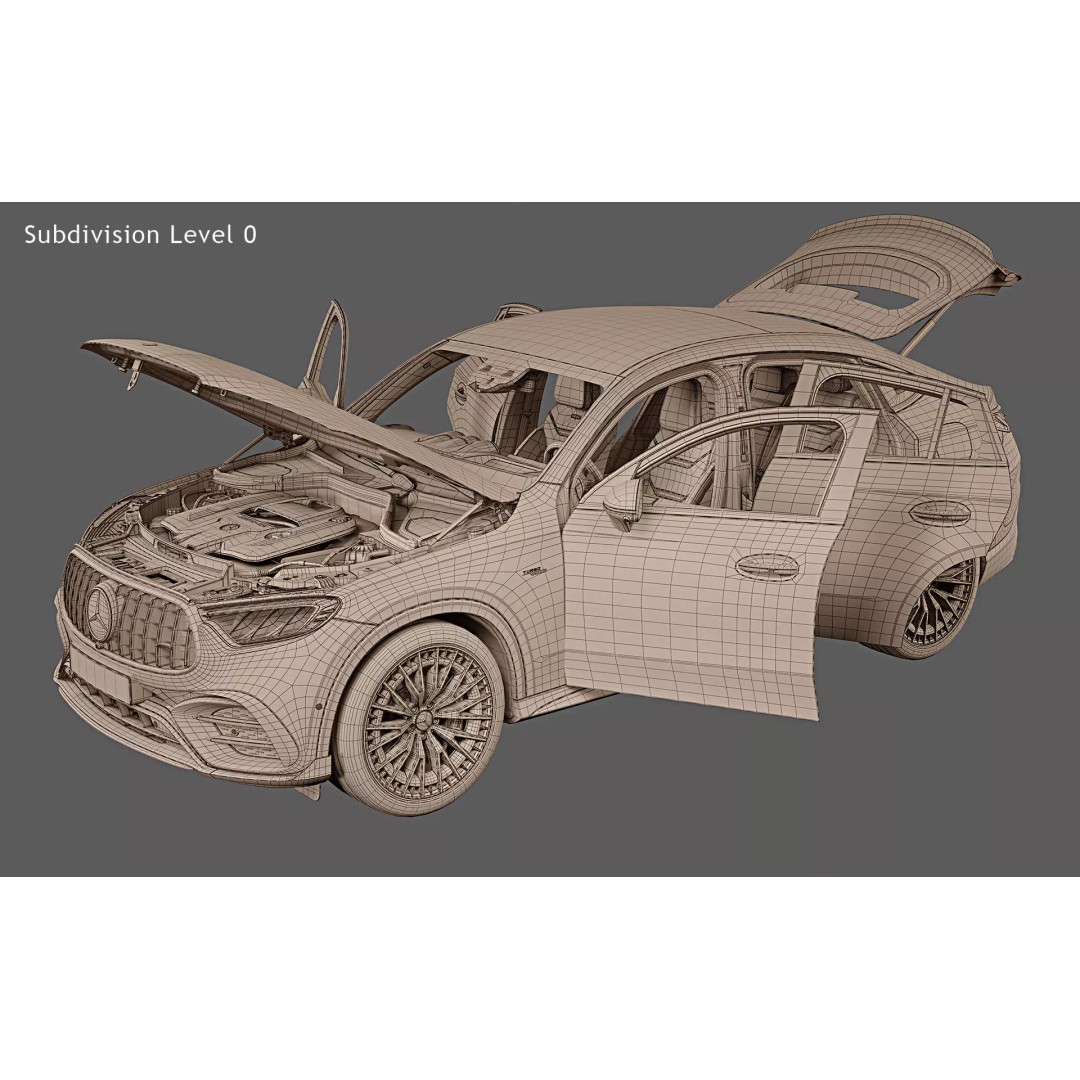 2024 Mercedes-Benz GLC 43 AMG Coupe 3D Model – High Poly Game-Ready Asset, FBX - View 30