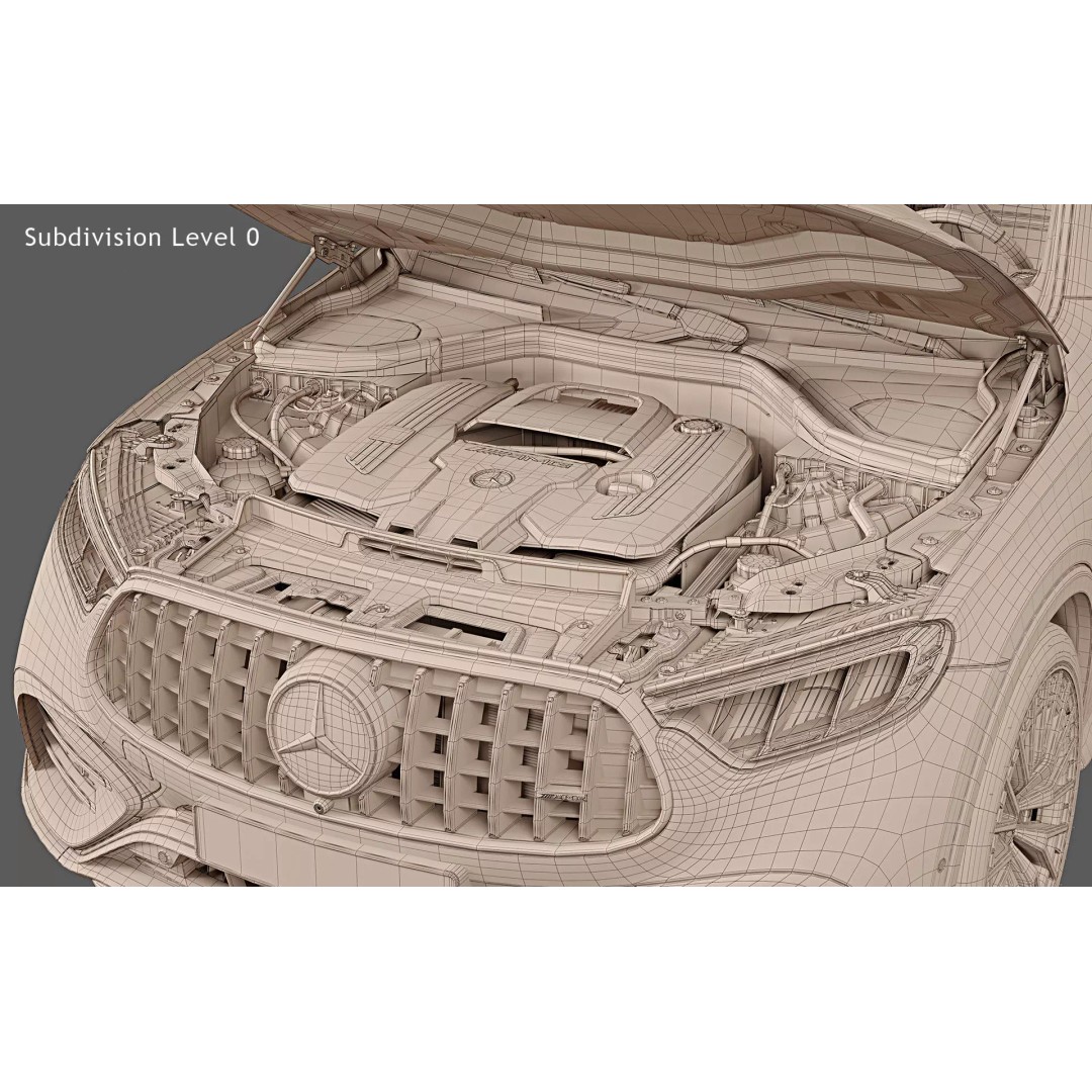 2024 Mercedes-Benz GLC 43 AMG Coupe 3D Model – High Poly Game-Ready Asset, FBX - View 31