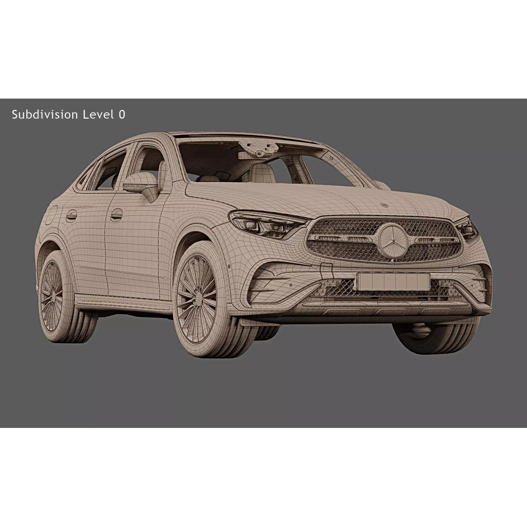 2024 Mercedes-Benz GLC Coupe 3D Model – High Poly Game Ready, FBX, OBJ - View 27