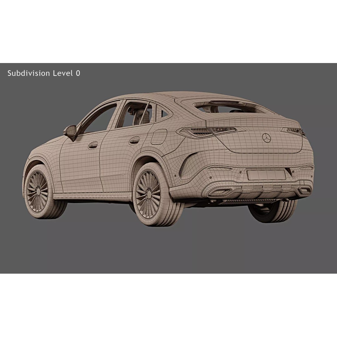 2024 Mercedes-Benz GLC Coupe 3D Model – High Poly Game Ready, FBX, OBJ - View 28