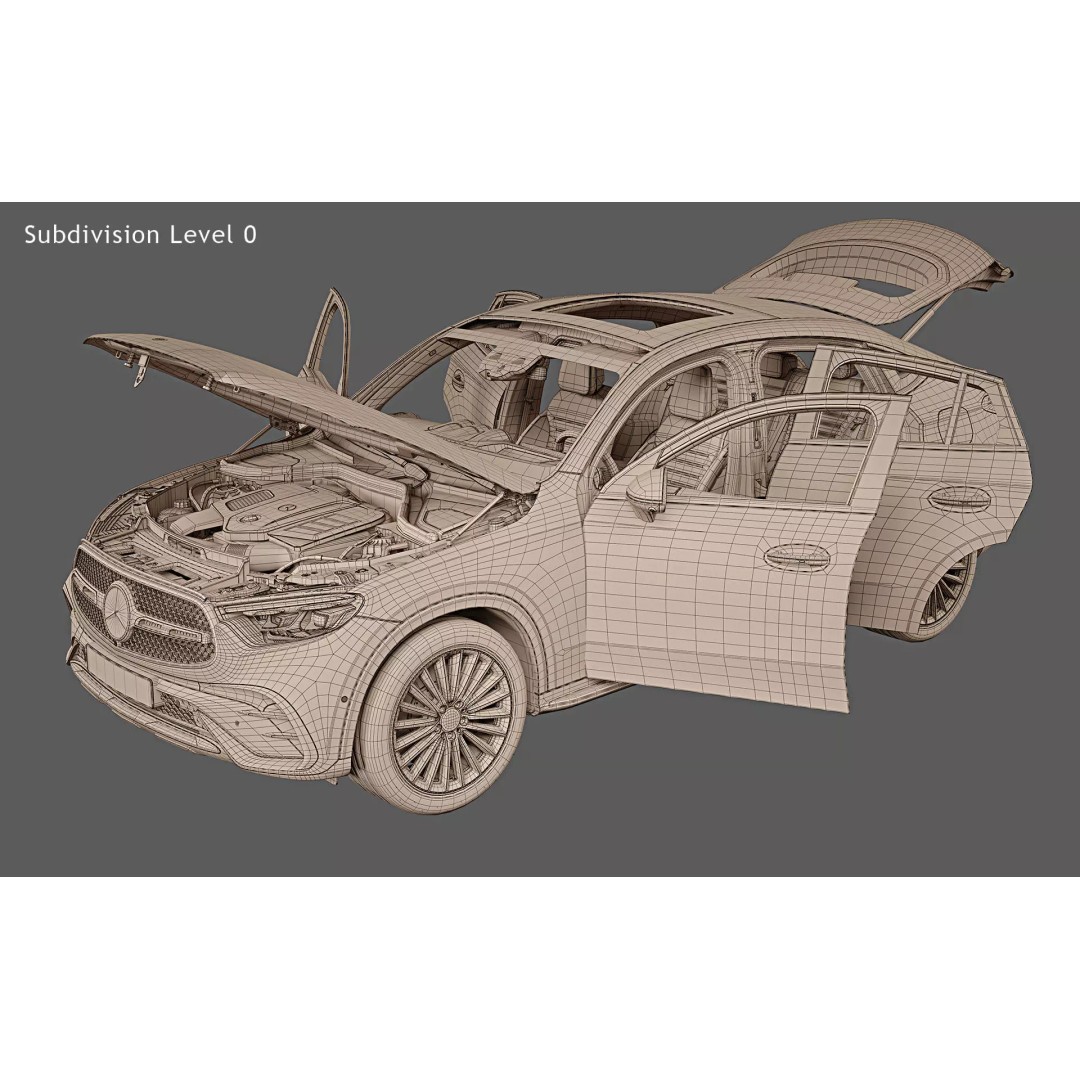 2024 Mercedes-Benz GLC Coupe 3D Model – High Poly Game Ready, FBX, OBJ - View 31