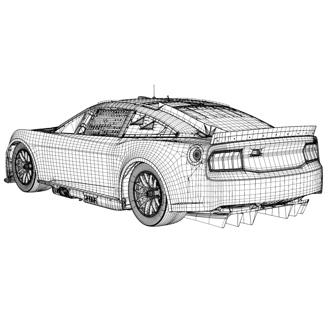 2026 NASCAR Cup Series Wild Horse Race Car 3D Model – High Poly Game Asset, FBX - View 25