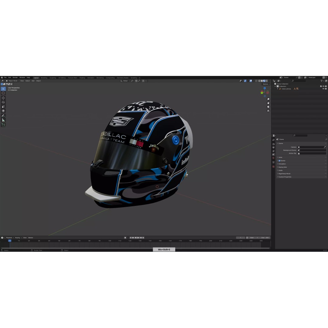 F1 Cadillac Team Helmets 3D Model – PBR Textured, Game-Ready, FBX, OBJ - View 19