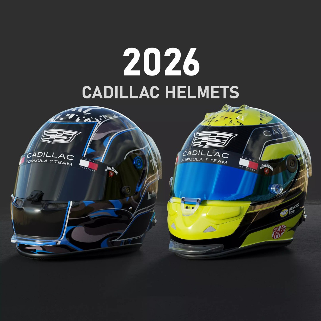 F1 Cadillac Team Helmets 3D Model – PBR Textured, Game-Ready, FBX, OBJ - View 2