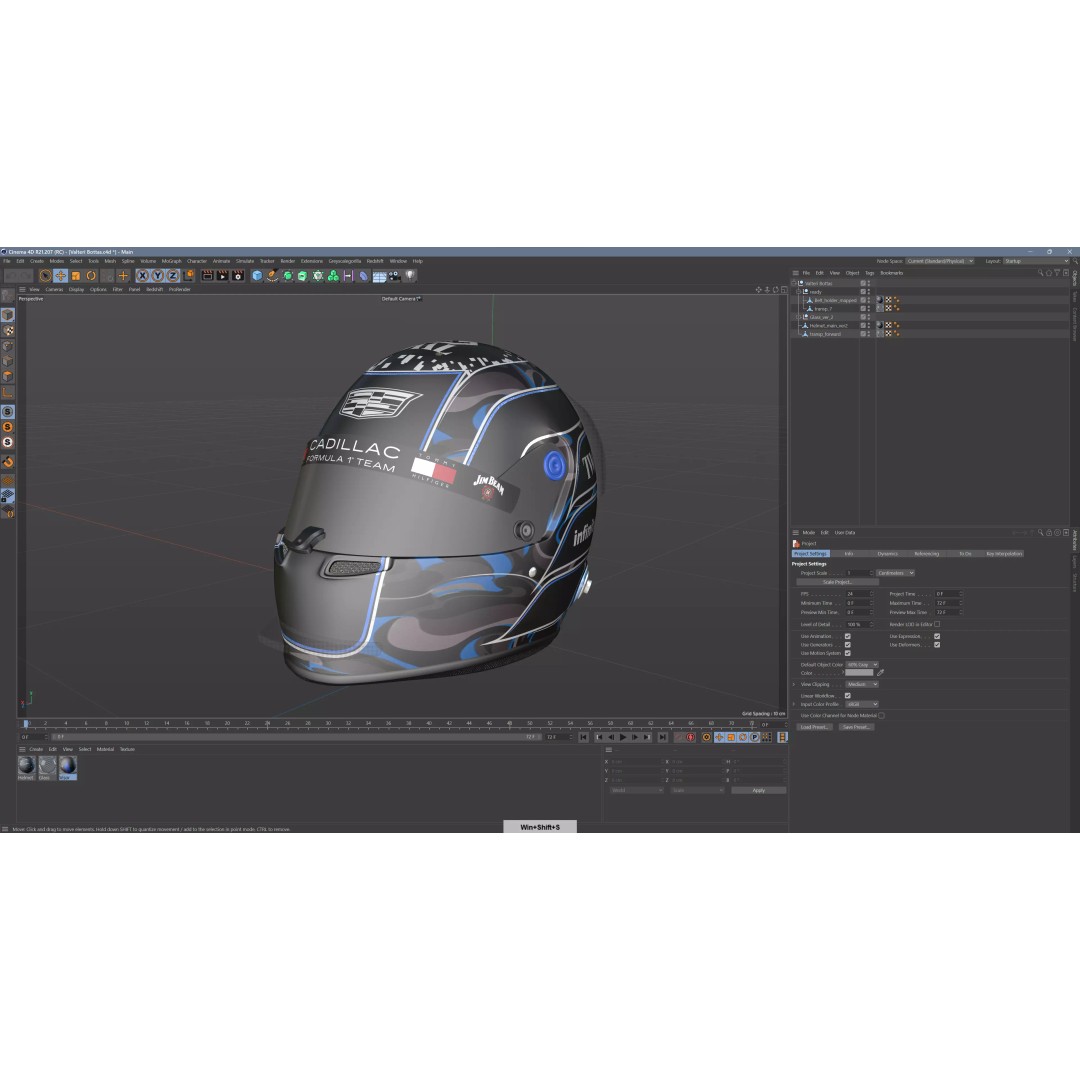 F1 Cadillac Team Helmets 3D Model – PBR Textured, Game-Ready, FBX, OBJ - View 20