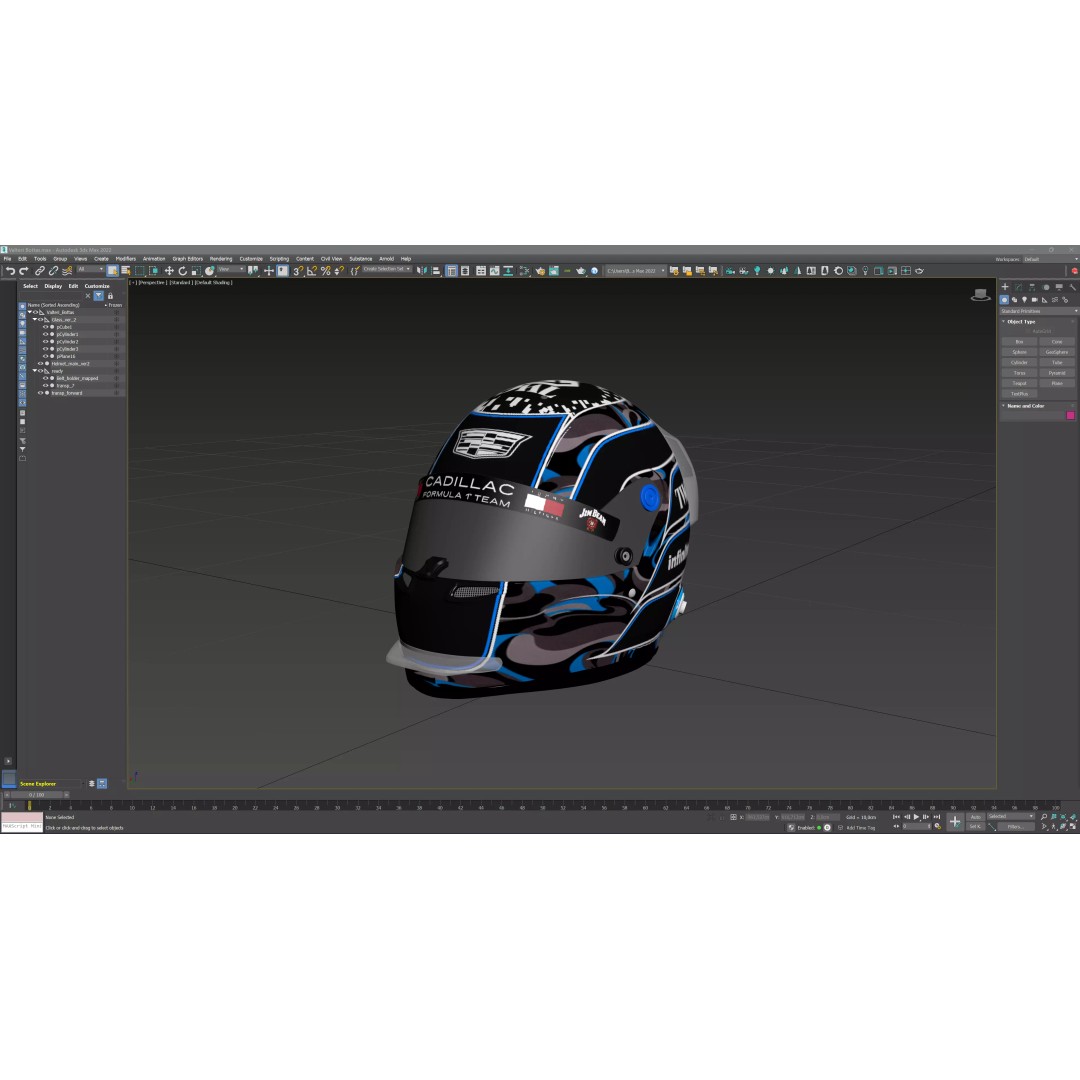 F1 Cadillac Team Helmets 3D Model – PBR Textured, Game-Ready, FBX, OBJ - View 21