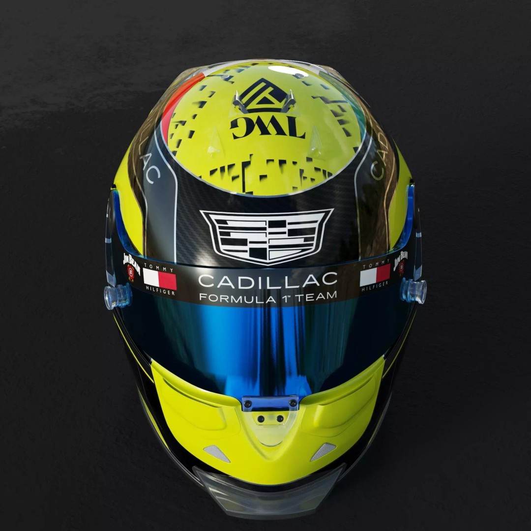 F1 Cadillac Team Helmets 3D Model – PBR Textured, Game-Ready, FBX, OBJ - View 30