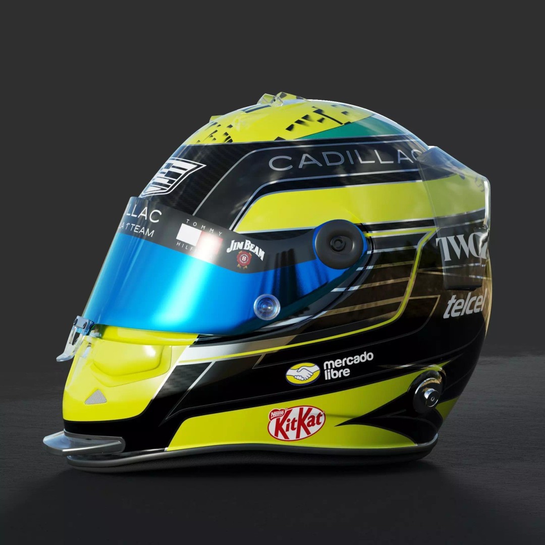 F1 Cadillac Team Helmets 3D Model – PBR Textured, Game-Ready, FBX, OBJ - View 32