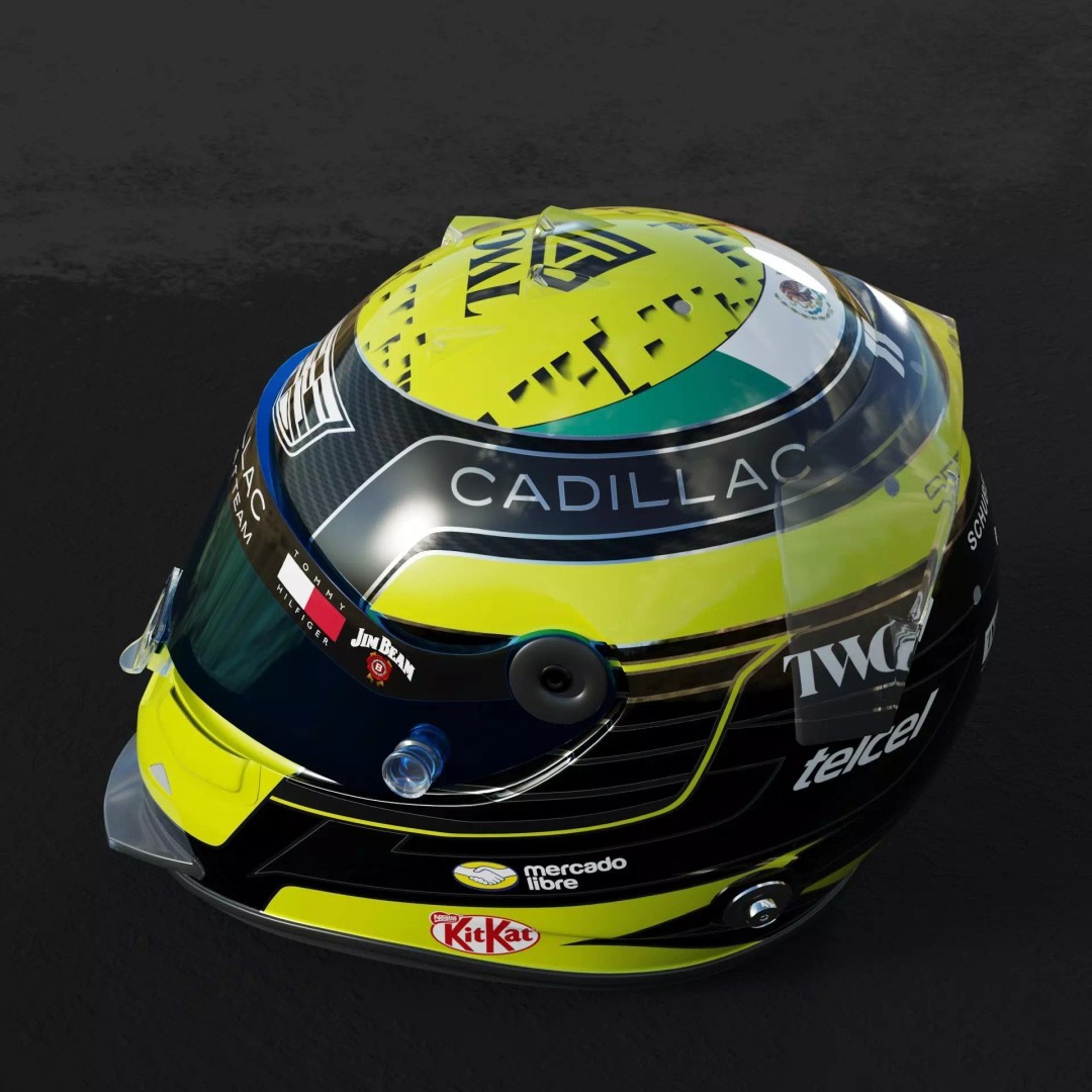 F1 Cadillac Team Helmets 3D Model – PBR Textured, Game-Ready, FBX, OBJ - View 33