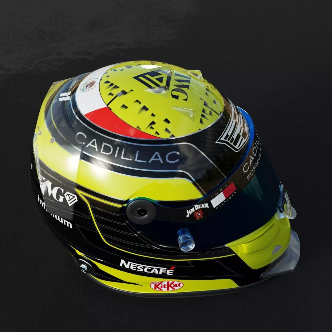 F1 Cadillac Team Helmets 3D Model – PBR Textured, Game-Ready, FBX, OBJ - View 34