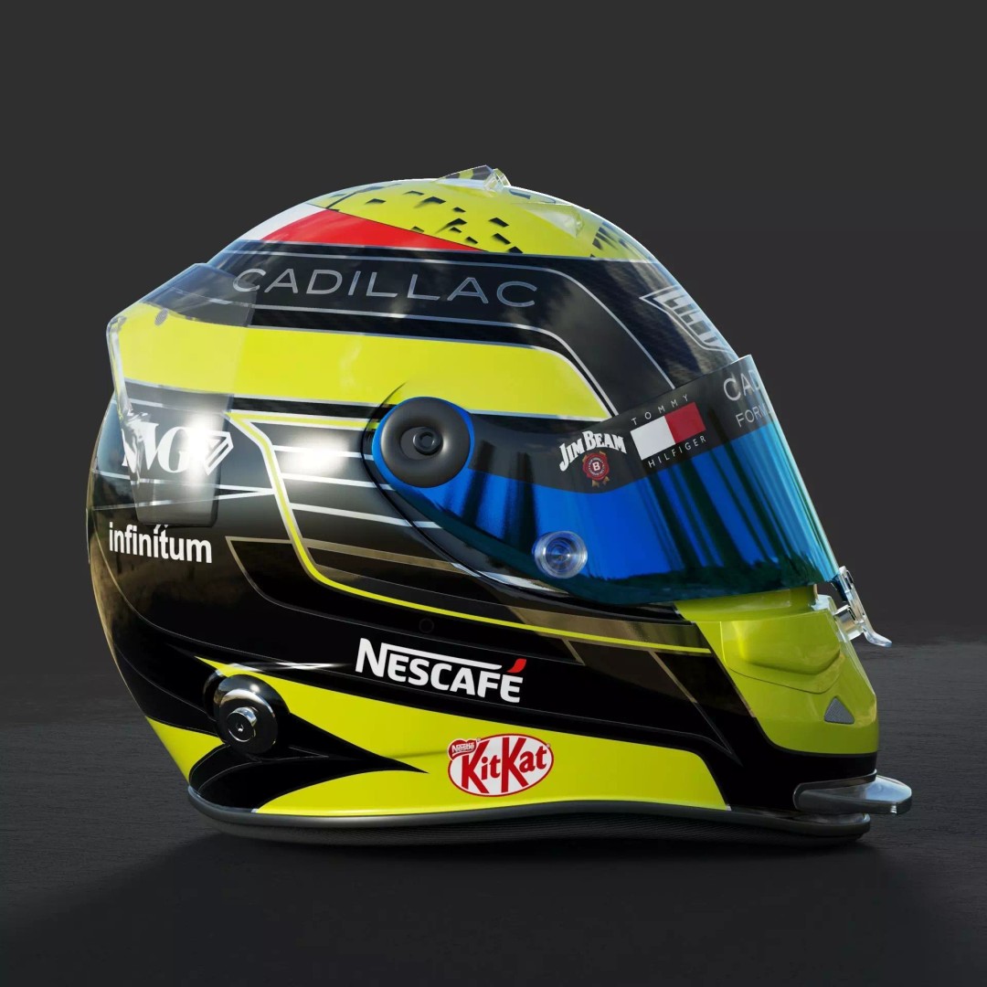 F1 Cadillac Team Helmets 3D Model – PBR Textured, Game-Ready, FBX, OBJ - View 35