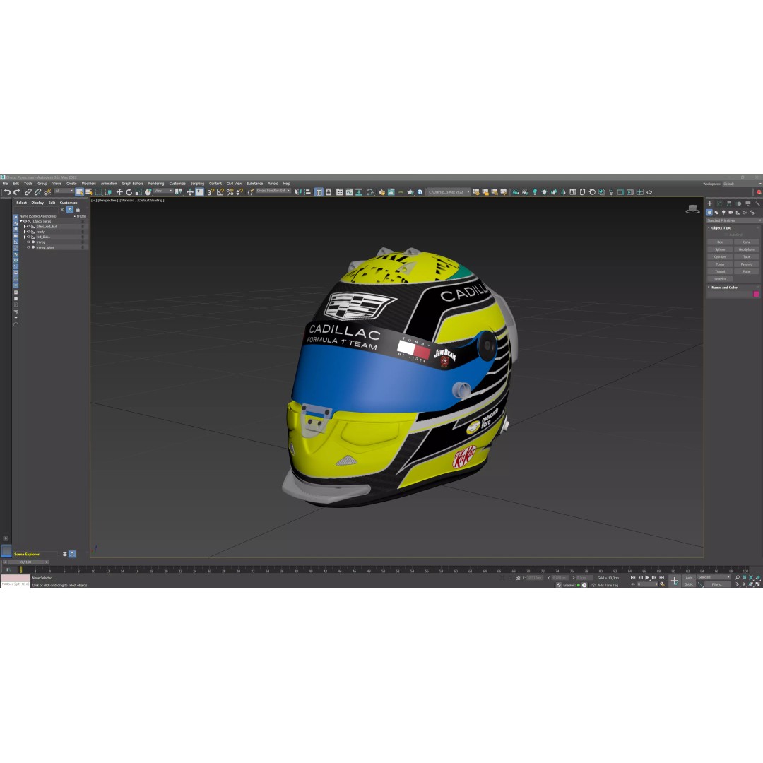 F1 Cadillac Team Helmets 3D Model – PBR Textured, Game-Ready, FBX, OBJ - View 46