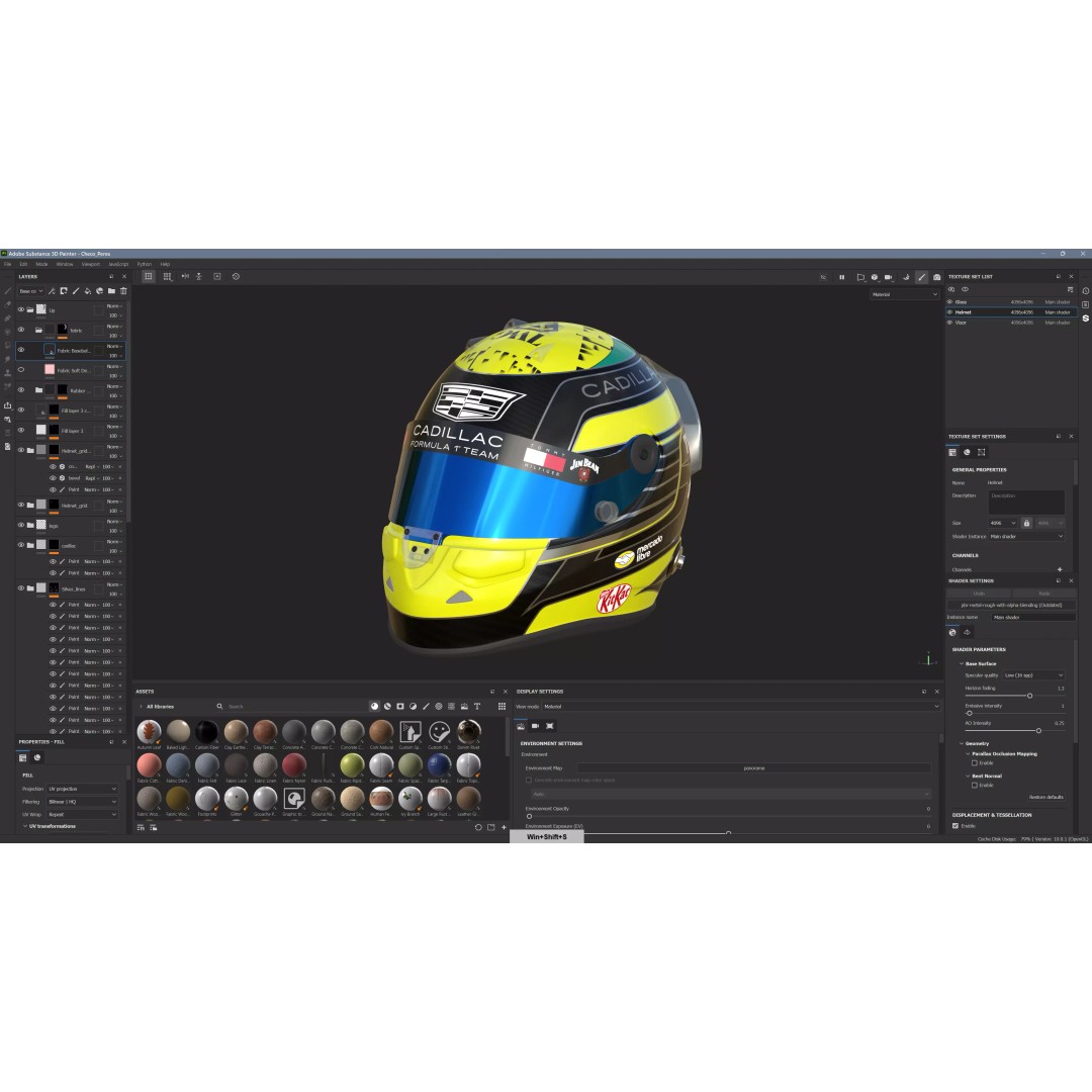 F1 Cadillac Team Helmets 3D Model – PBR Textured, Game-Ready, FBX, OBJ - View 47