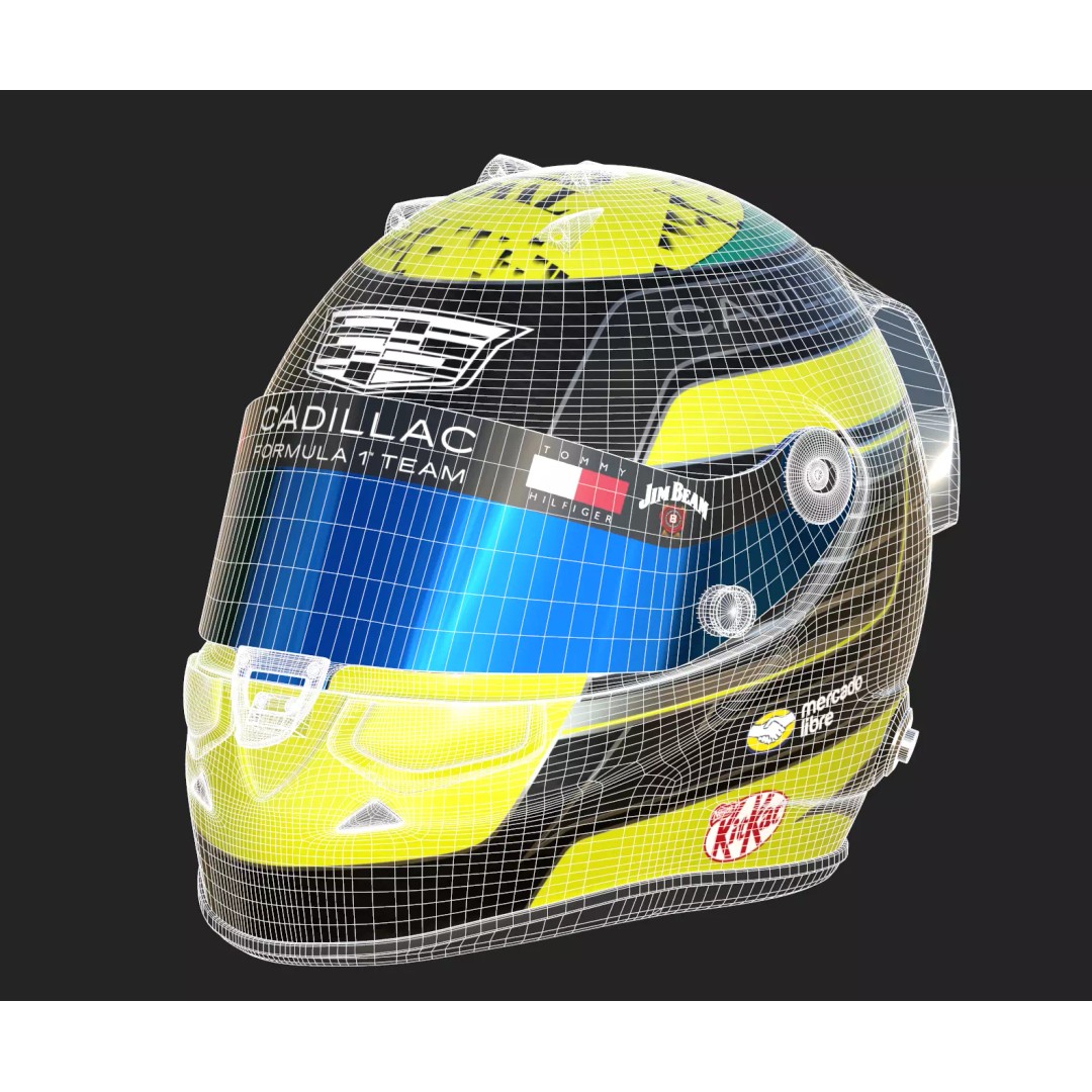F1 Cadillac Team Helmets 3D Model – PBR Textured, Game-Ready, FBX, OBJ - View 48