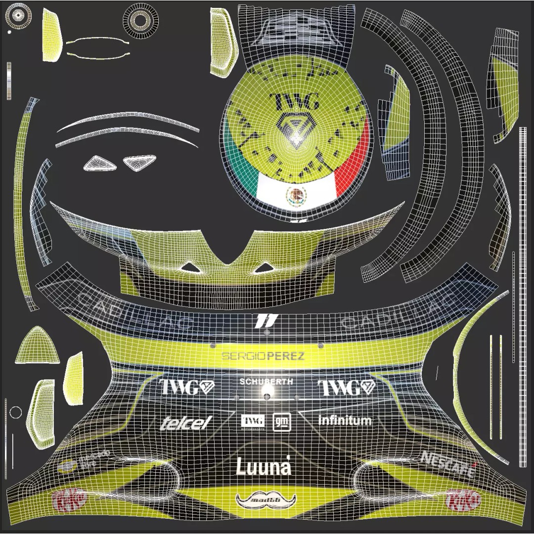F1 Cadillac Team Helmets 3D Model – PBR Textured, Game-Ready, FBX, OBJ - View 51
