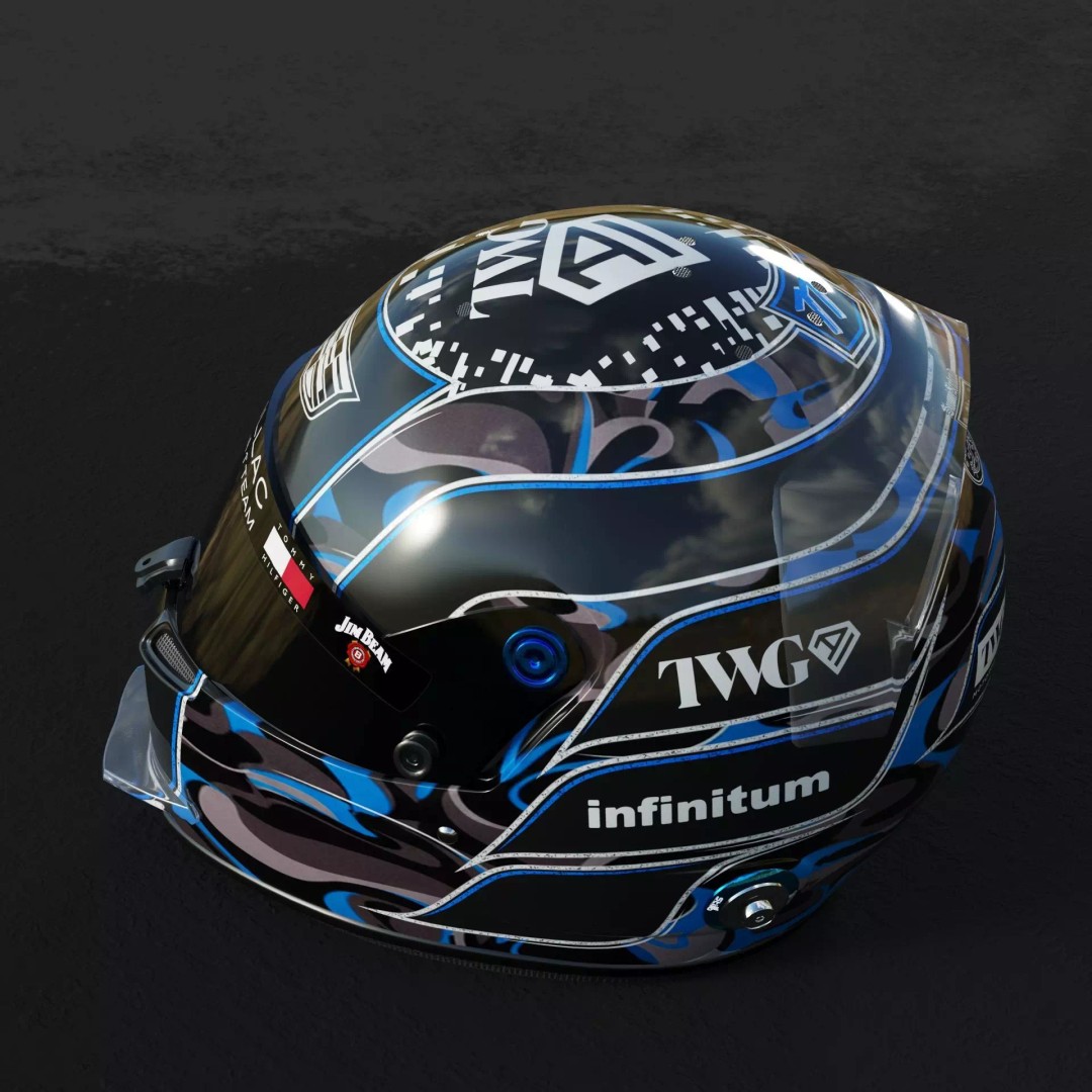 F1 Cadillac Team Helmets 3D Model – PBR Textured, Game-Ready, FBX, OBJ - View 8