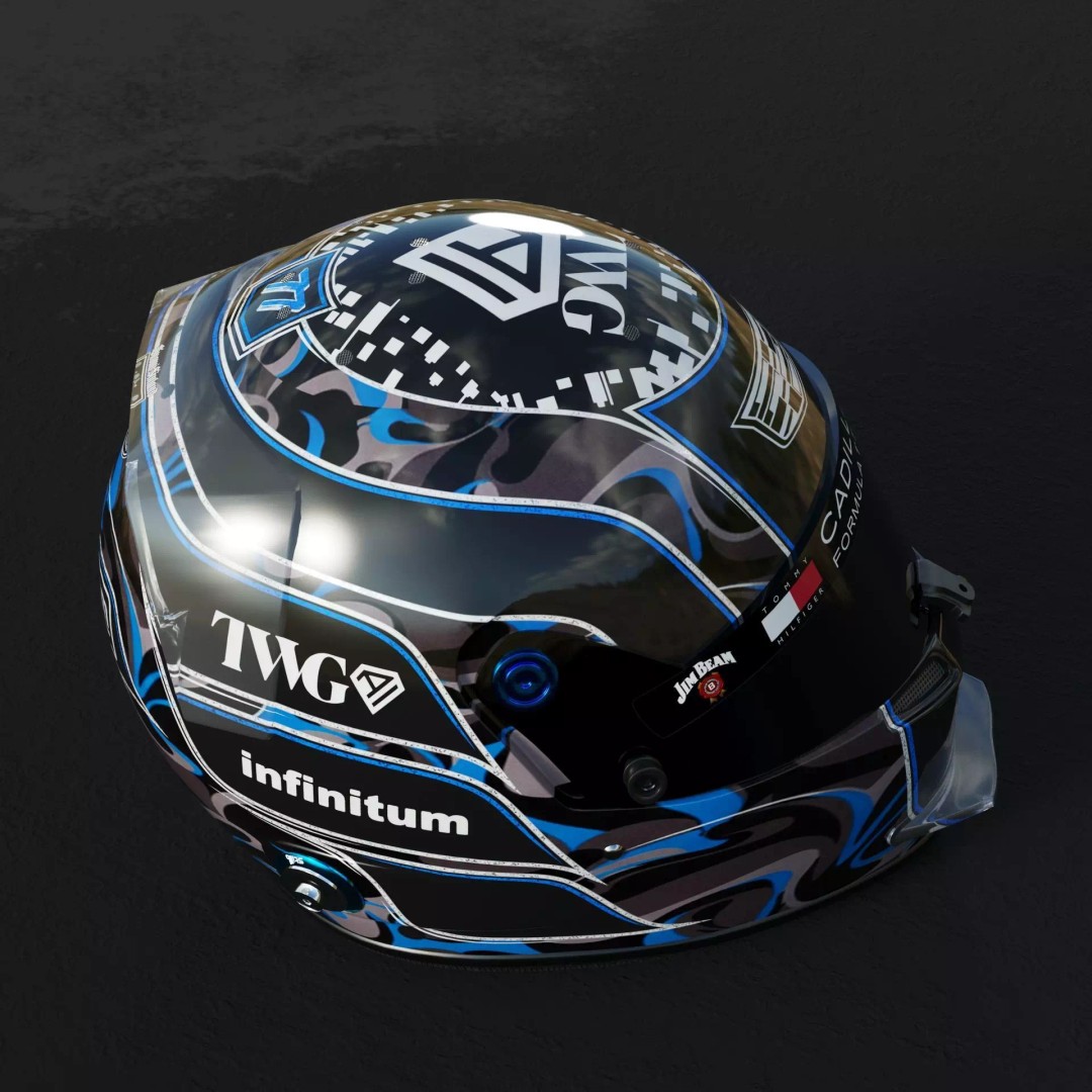 F1 Cadillac Team Helmets 3D Model – PBR Textured, Game-Ready, FBX, OBJ - View 9
