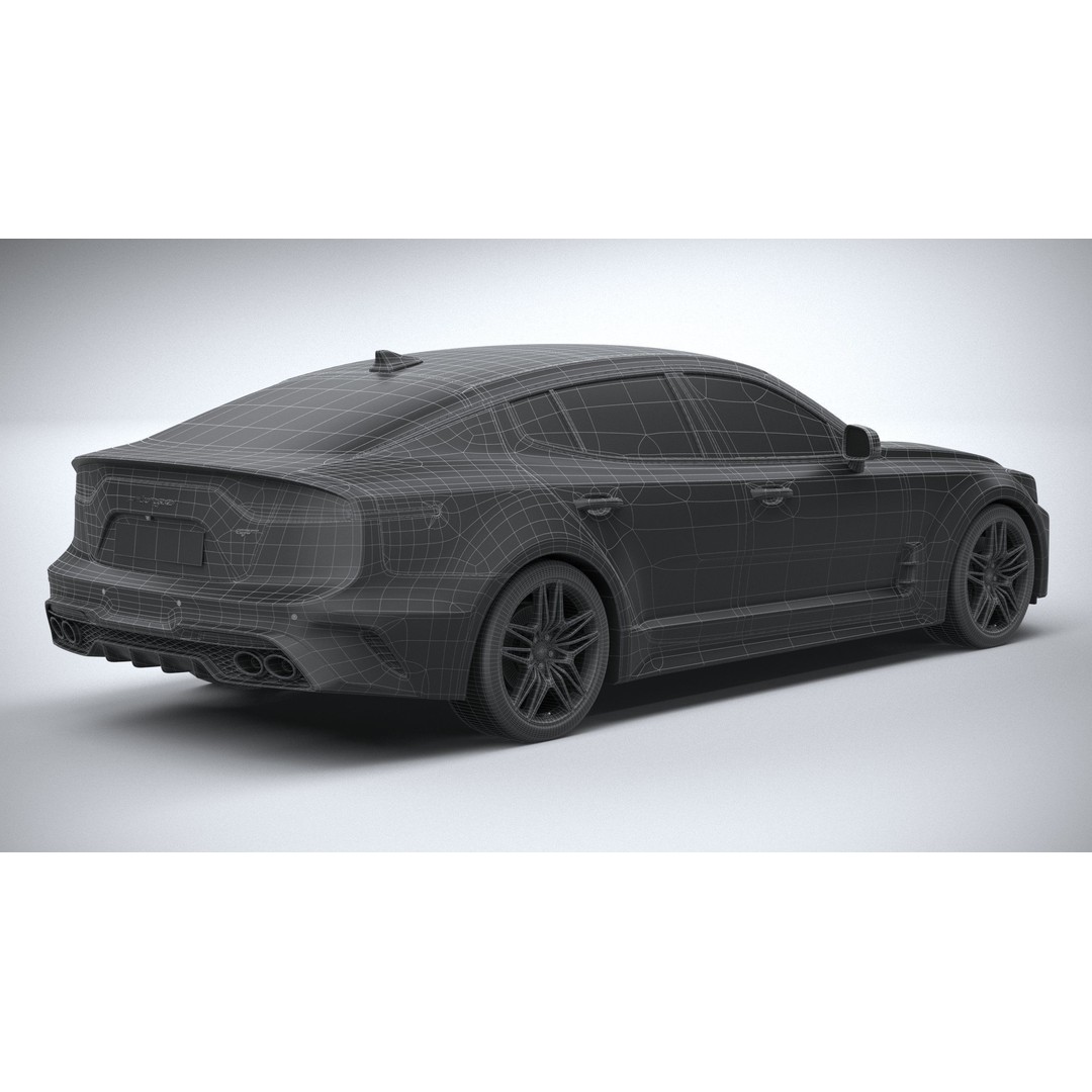 Kia Stinger GT 2022 3D Model – High Poly Sport Sedan, FBX, OBJ