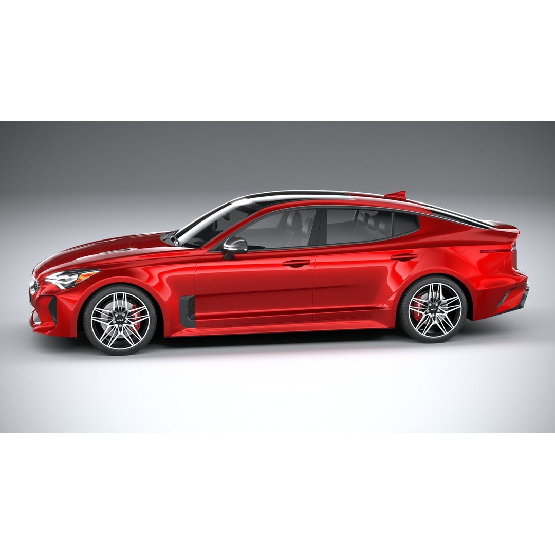 Kia Stinger GT 2022 3D Model – High Poly Sport Sedan, FBX, OBJ - View 10